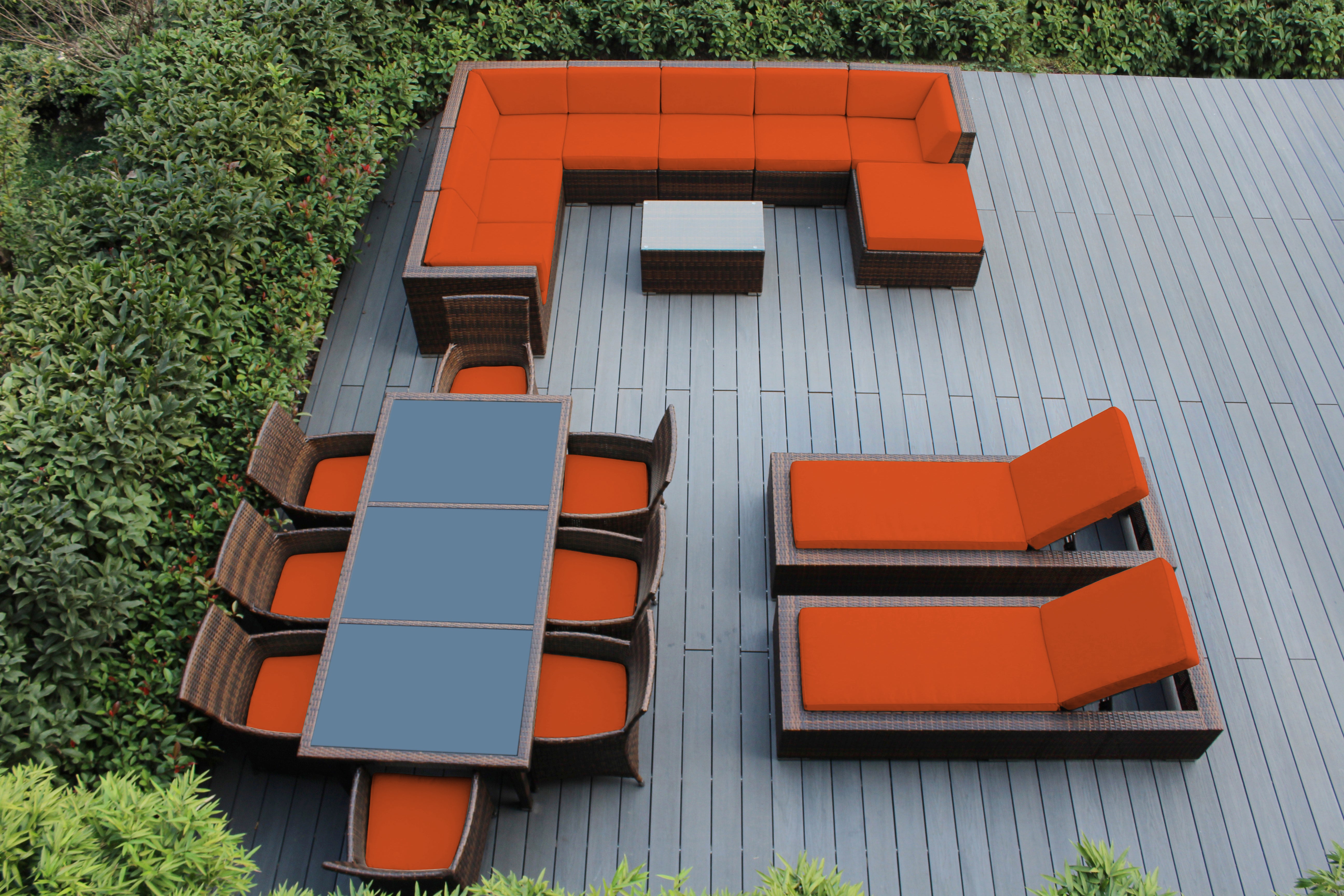 Rainshield Patio Furniture -  20 Piece Combination Set with Seating, Dining & Chaise Lounges