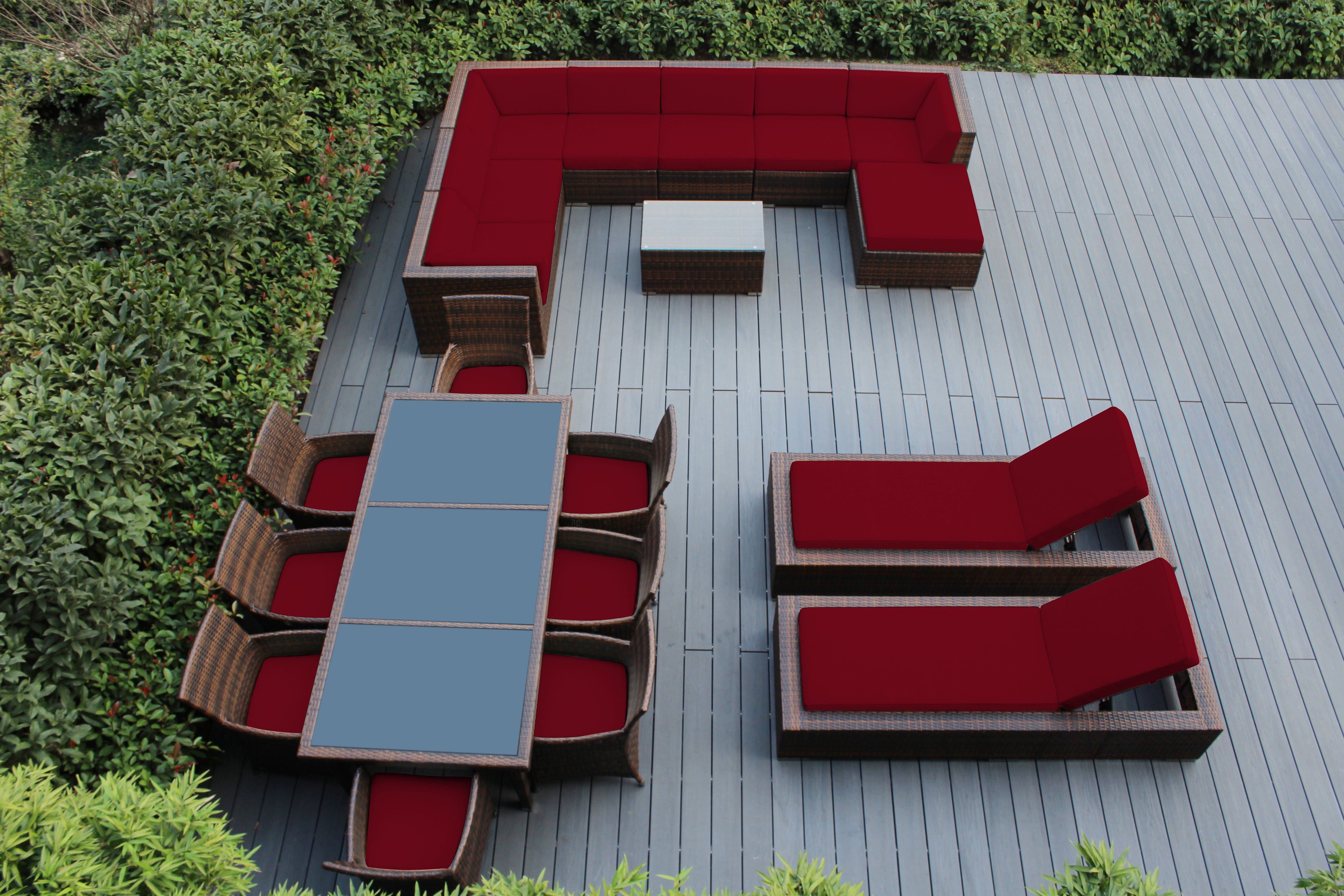 Rainshield Patio Furniture -  20 Piece Combination Set with Seating, Dining & Chaise Lounges