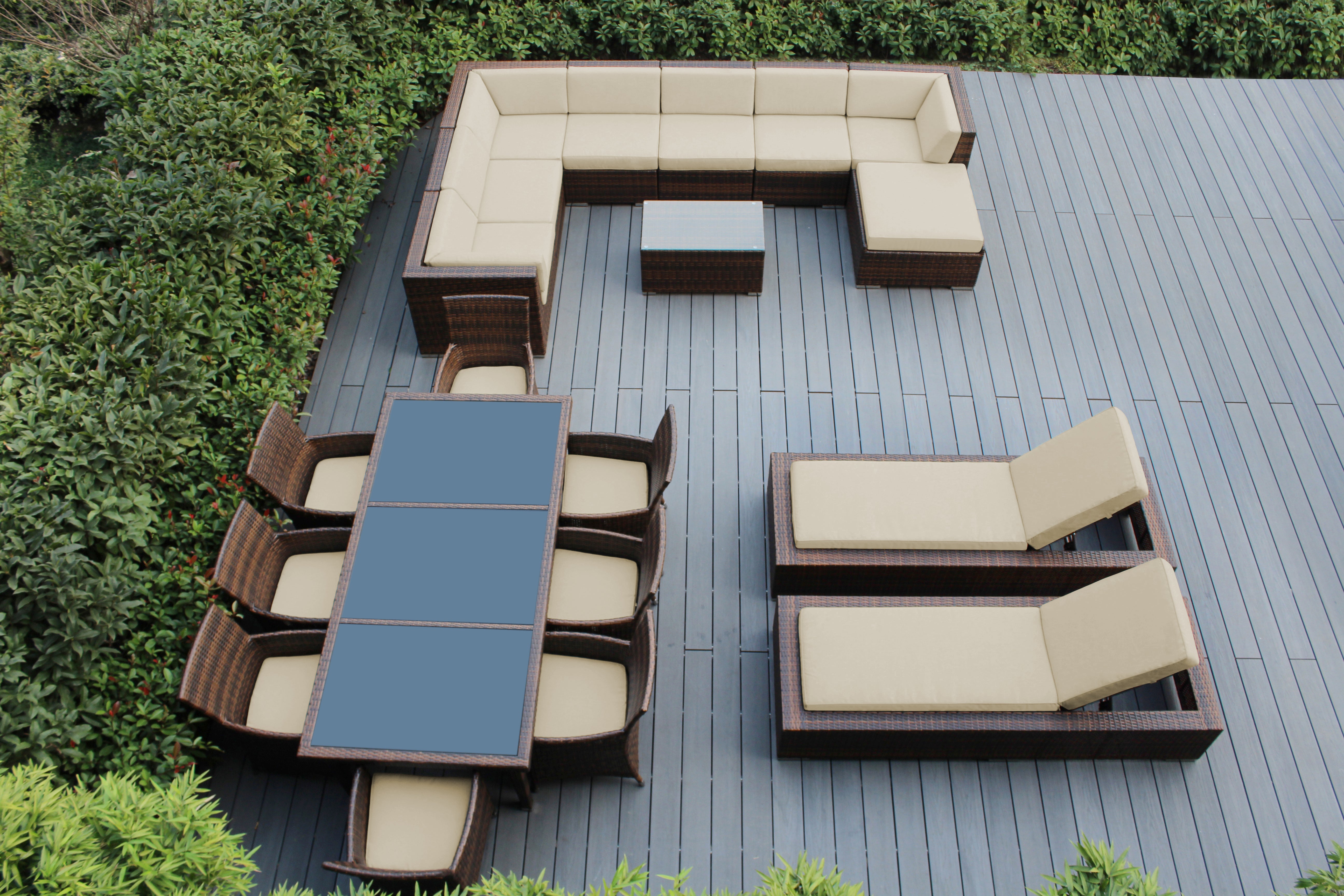 Rainshield Patio Furniture -  20 Piece Combination Set with Seating, Dining & Chaise Lounges