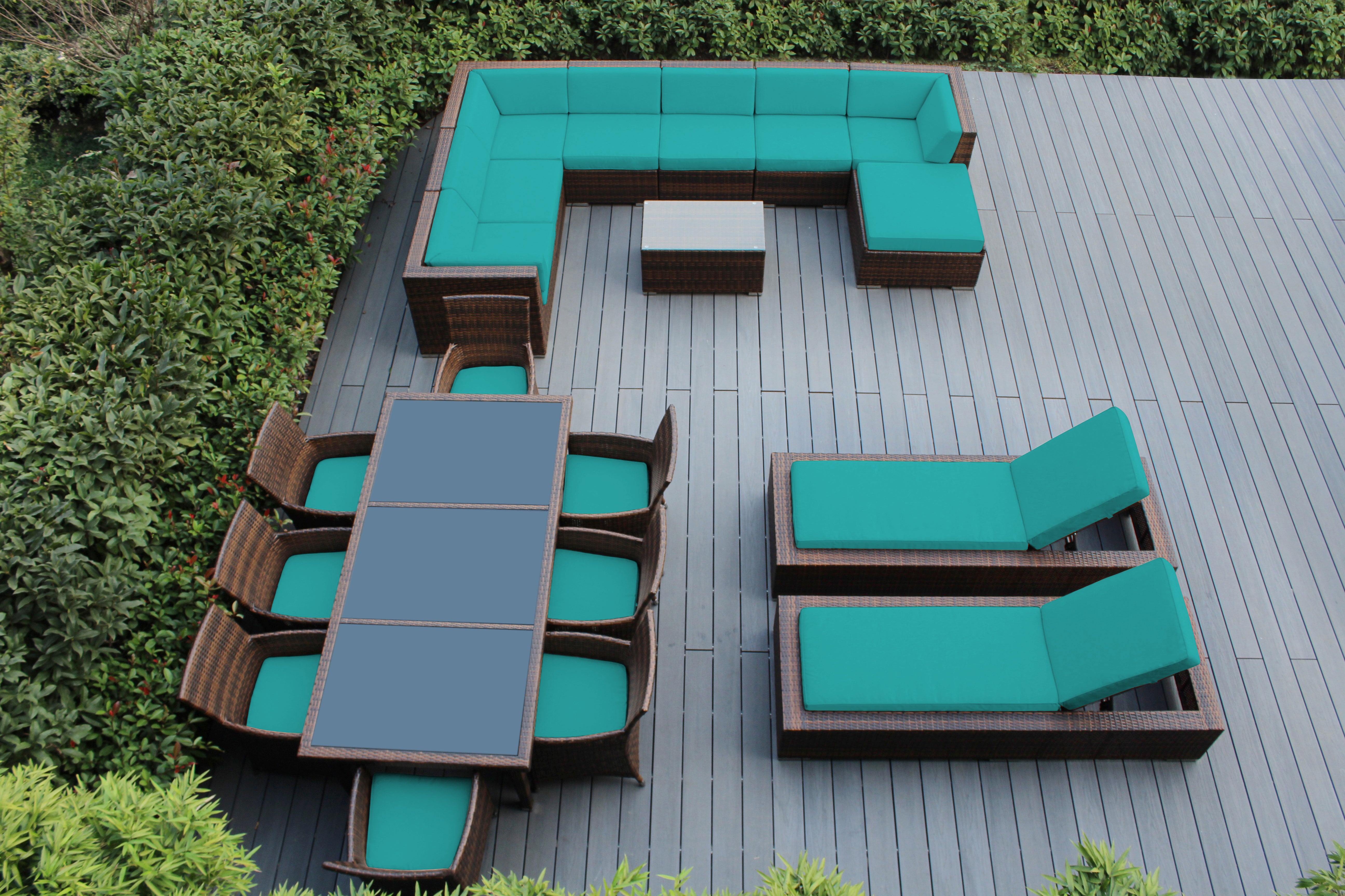 Rainshield Patio Furniture -  20 Piece Combination Set with Seating, Dining & Chaise Lounges