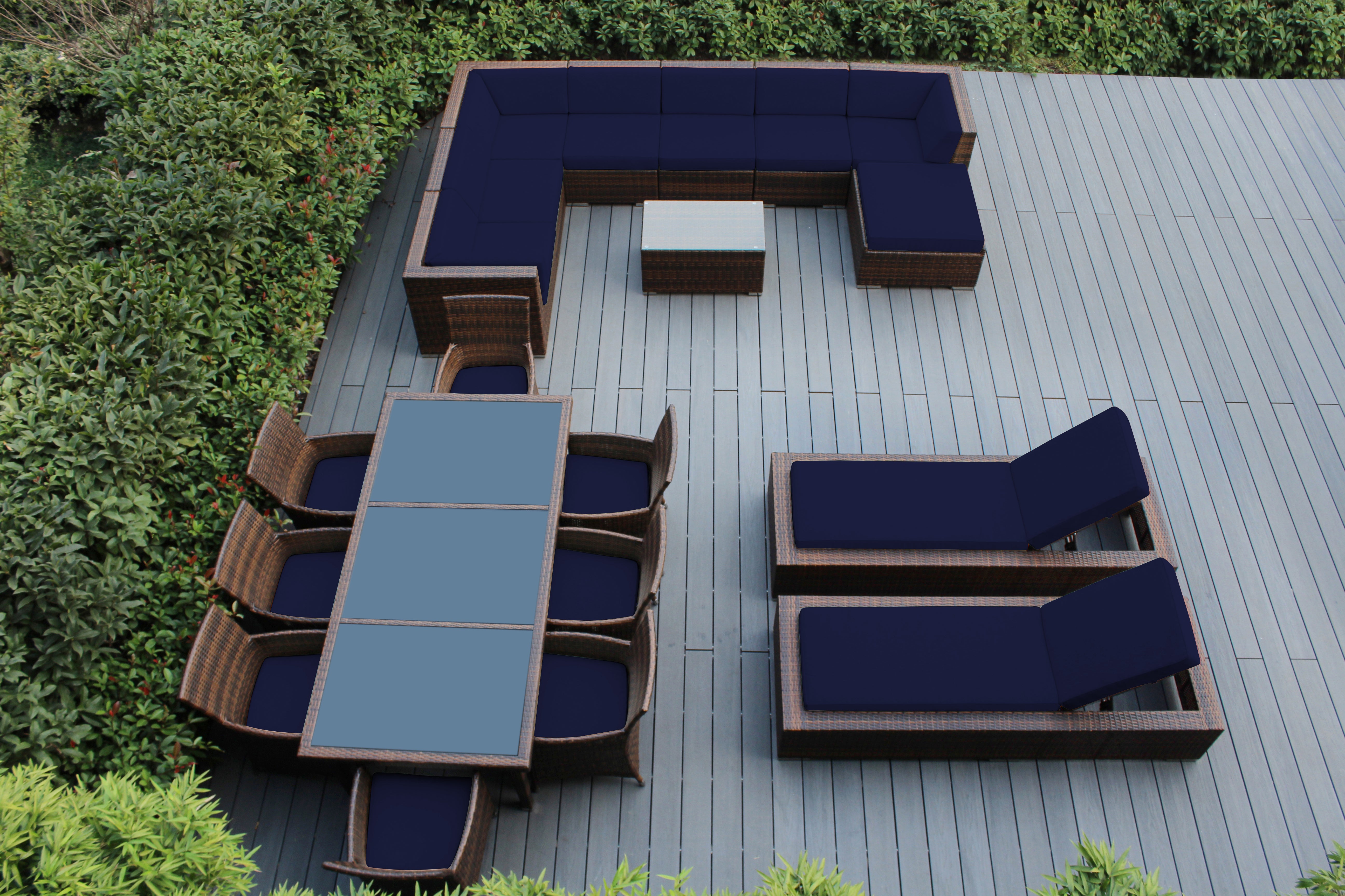 Rainshield Patio Furniture -  20 Piece Combination Set with Seating, Dining & Chaise Lounges