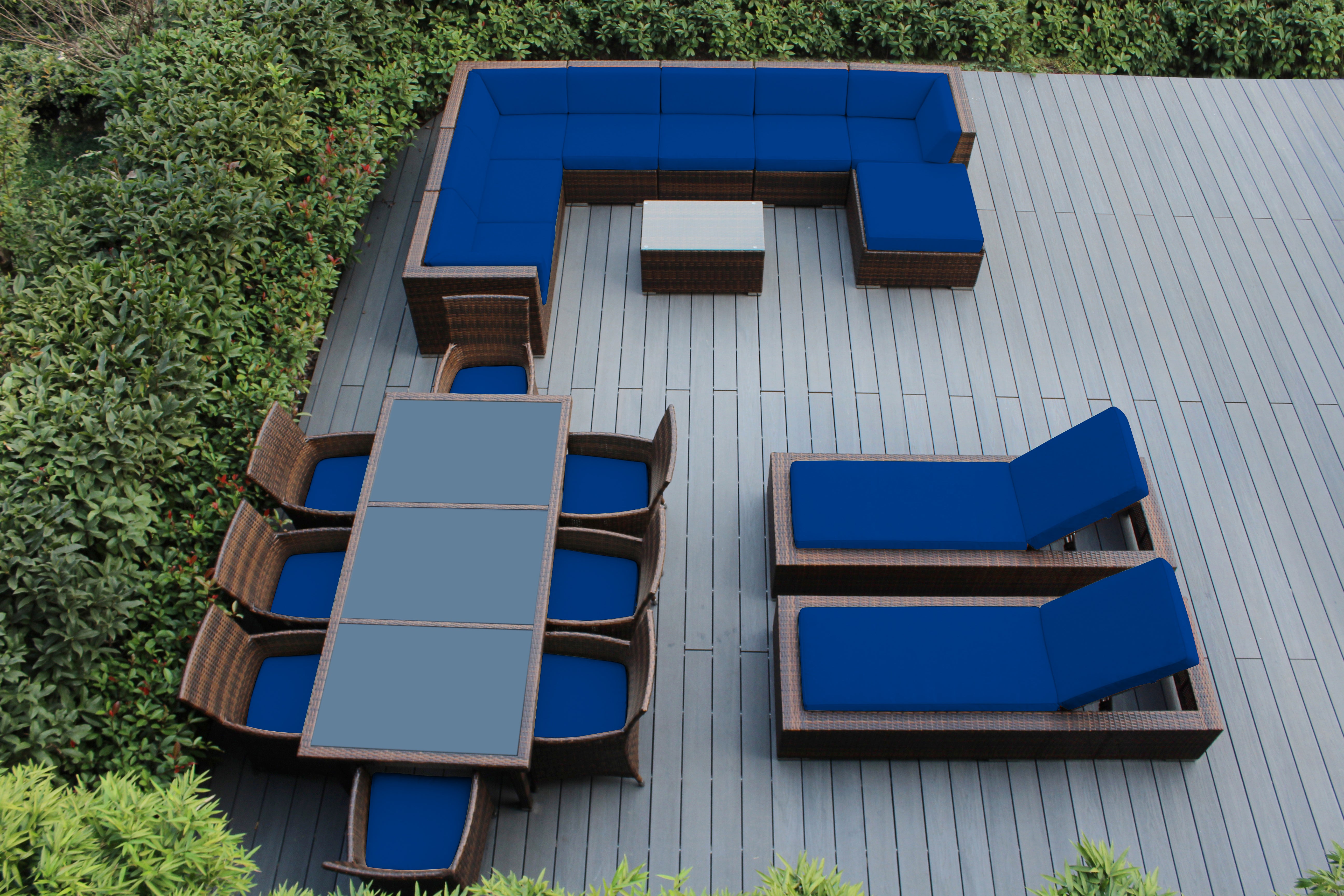 Rainshield Patio Furniture -  20 Piece Combination Set with Seating, Dining & Chaise Lounges