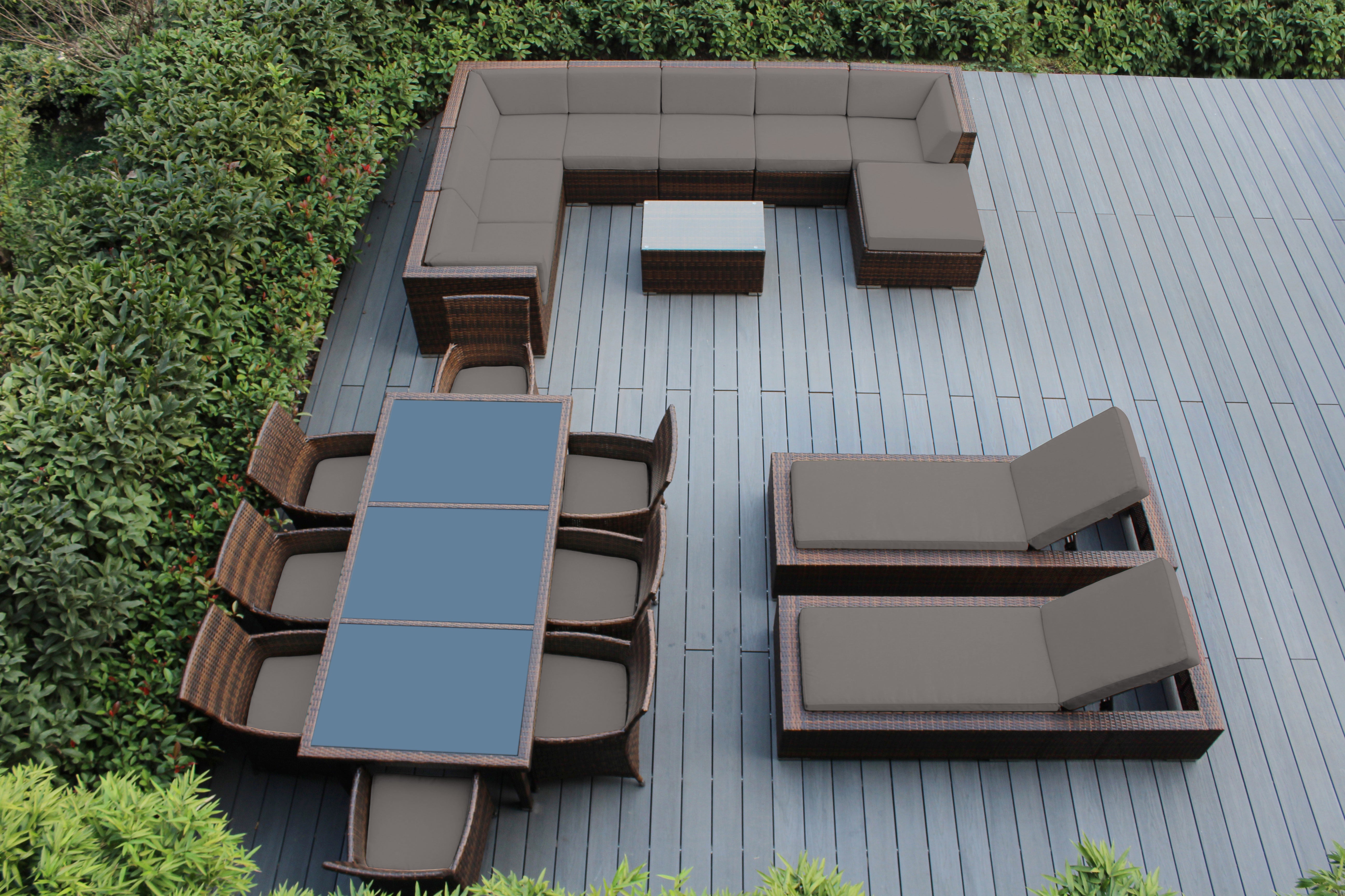 Rainshield Patio Furniture -  20 Piece Combination Set with Seating, Dining & Chaise Lounges