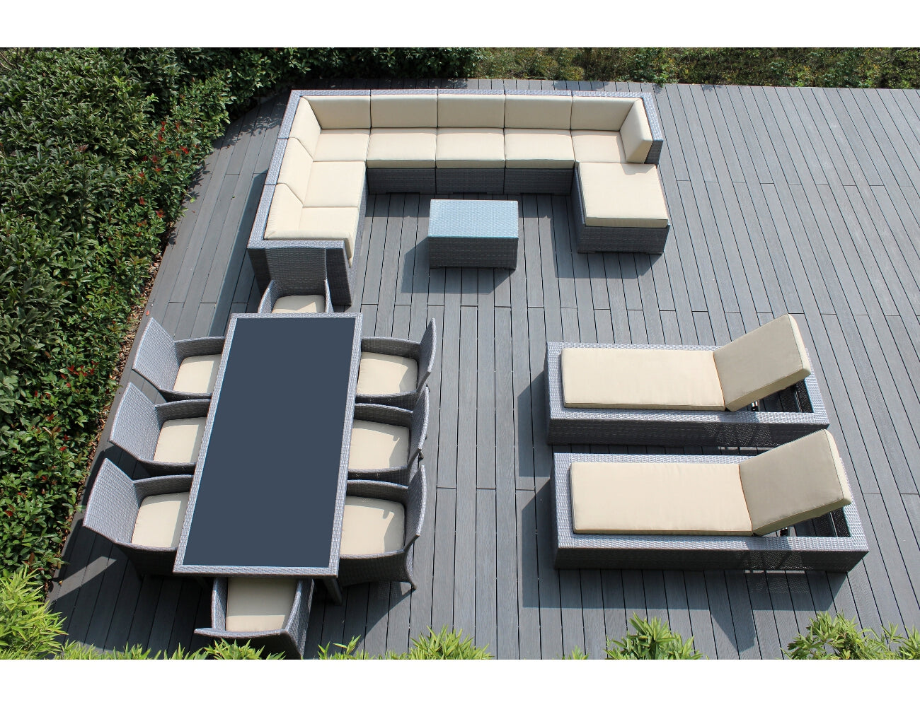 Rainshield Patio Furniture -  20 Piece Combination Set with Seating, Dining & Chaise Lounges