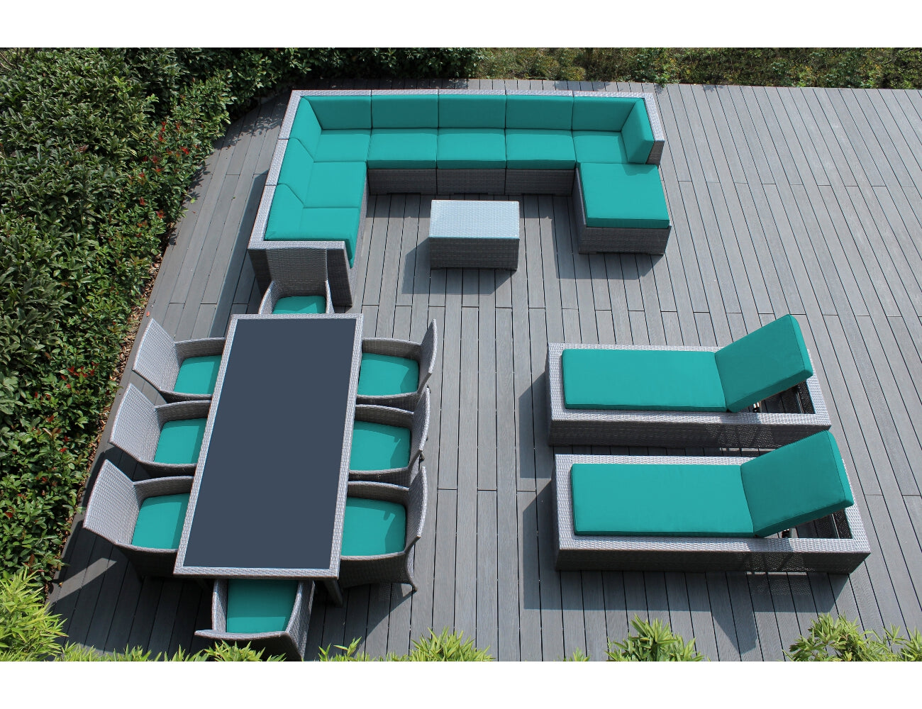 Rainshield Patio Furniture -  20 Piece Combination Set with Seating, Dining & Chaise Lounges