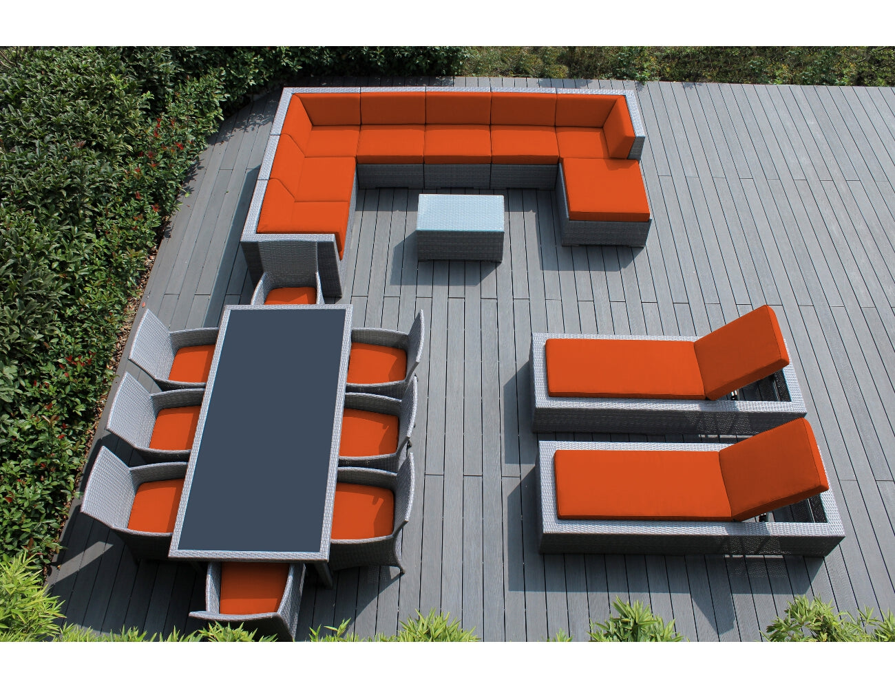 Rainshield Patio Furniture -  20 Piece Combination Set with Seating, Dining & Chaise Lounges