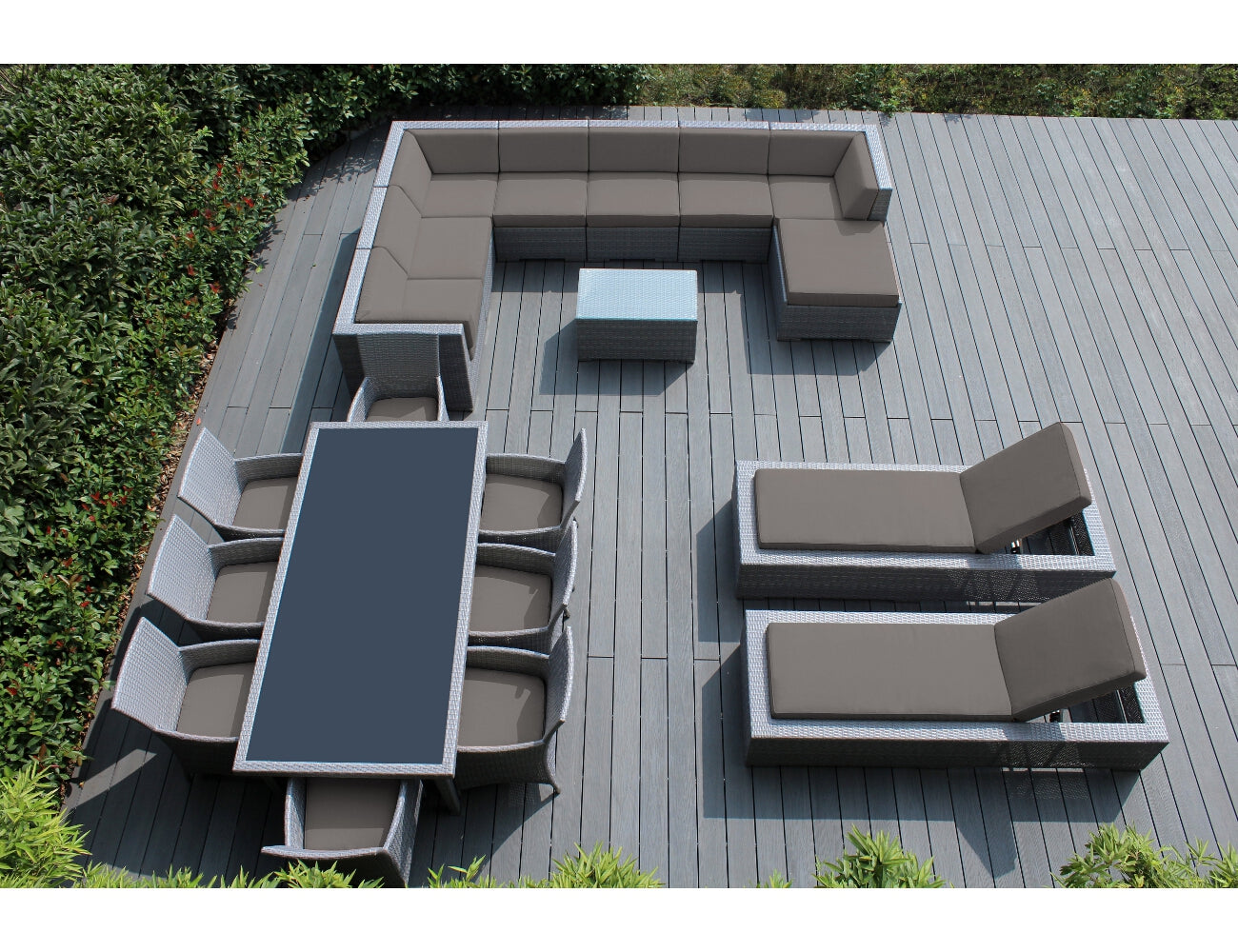 Rainshield Patio Furniture -  20 Piece Combination Set with Seating, Dining & Chaise Lounges