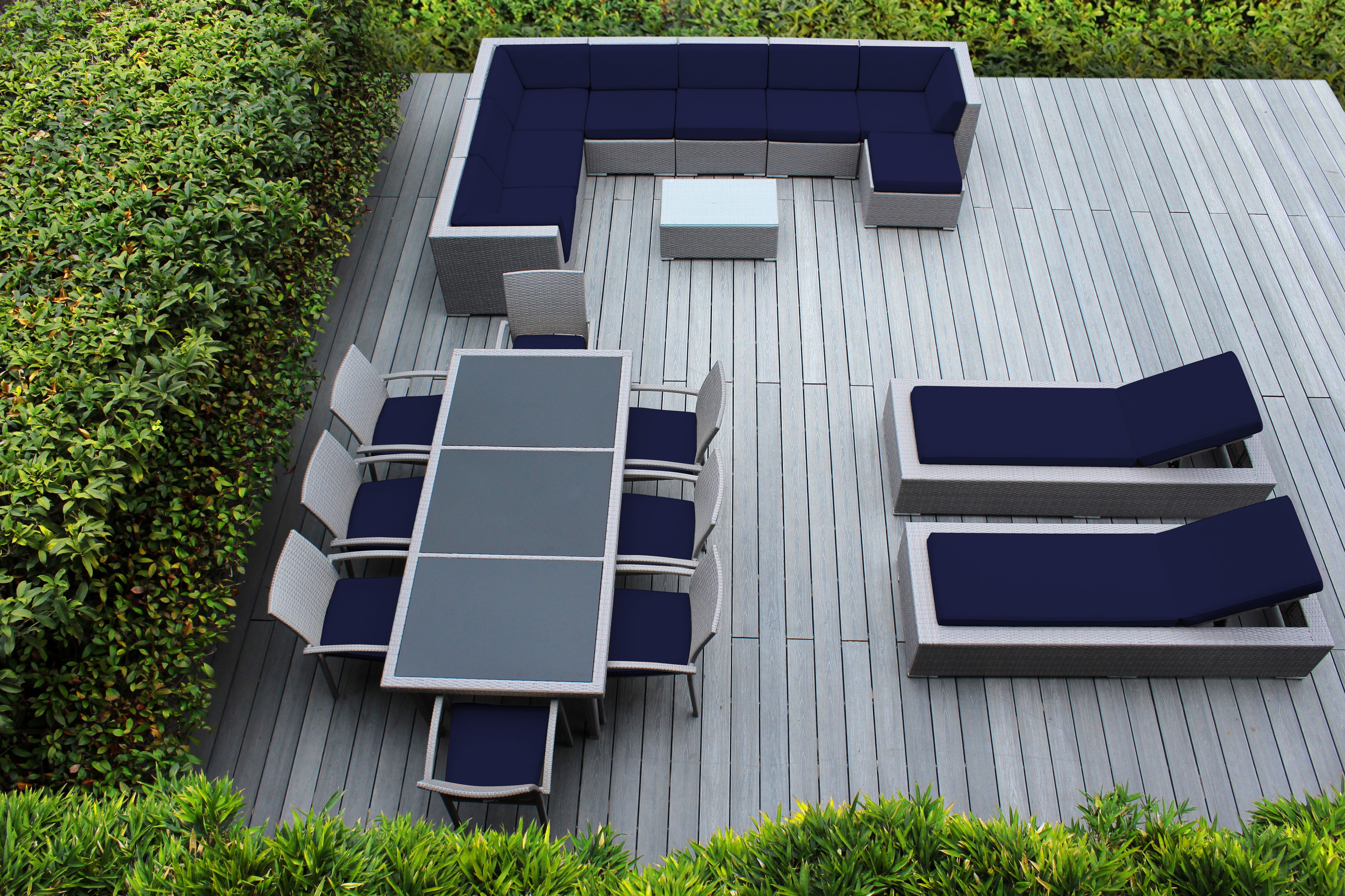 Rainshield Patio Furniture -  20 Piece Combination Set with Seating, Dining & Chaise Lounges