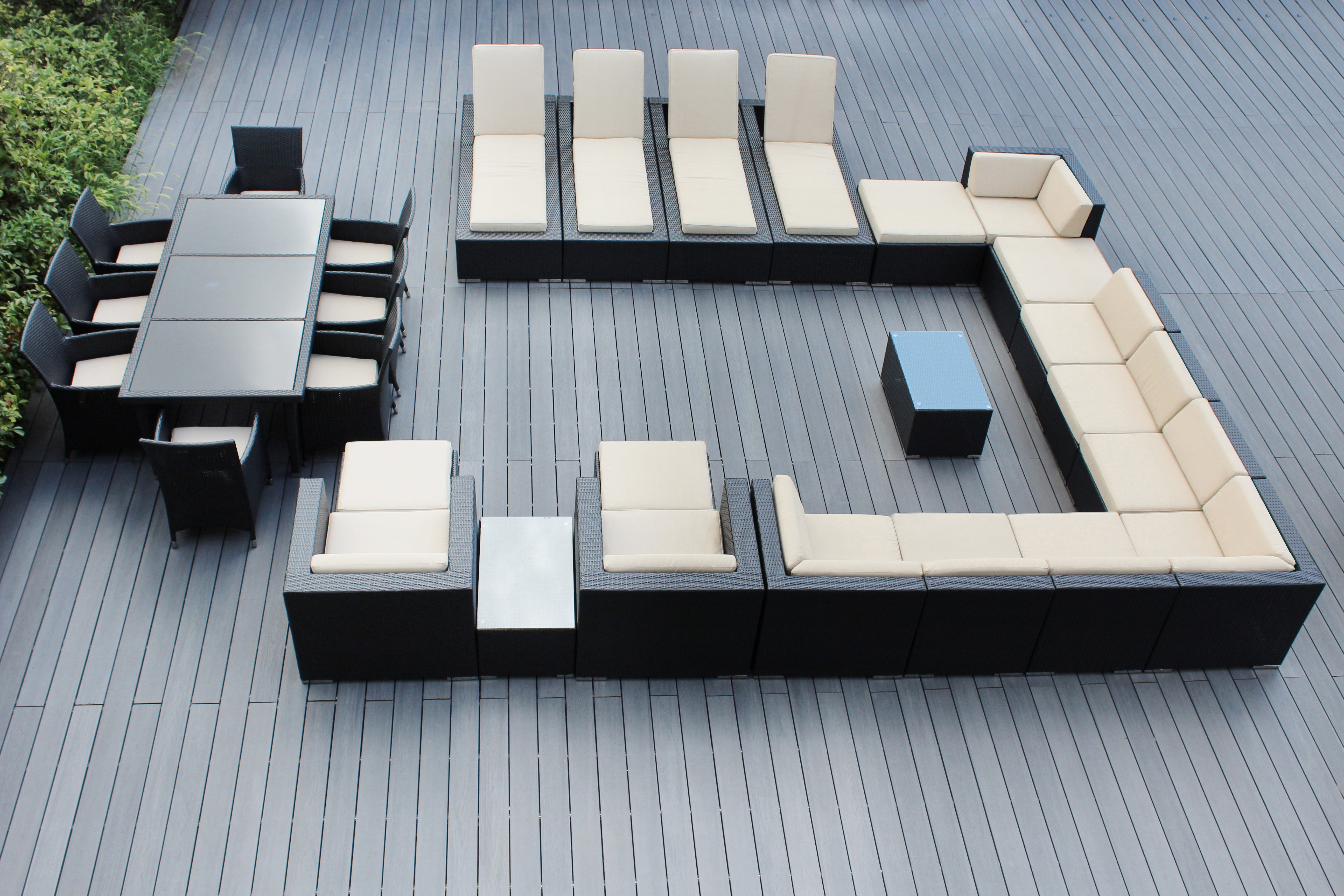 Rainshield Patio Furniture -  29 Piece Combination Set with Seating, Dining & Chaise Lounges