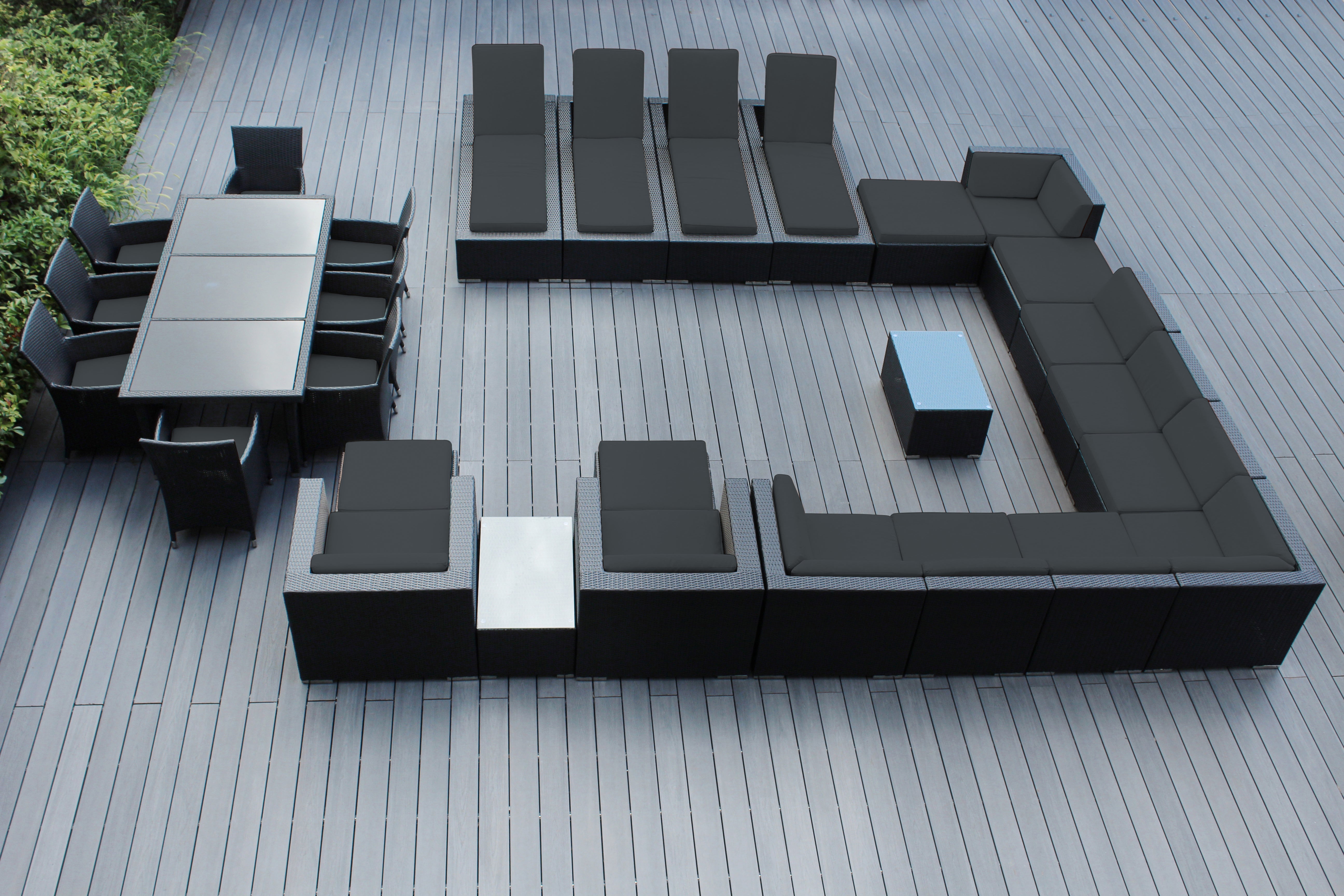 Rainshield Patio Furniture -  29 Piece Combination Set with Seating, Dining & Chaise Lounges