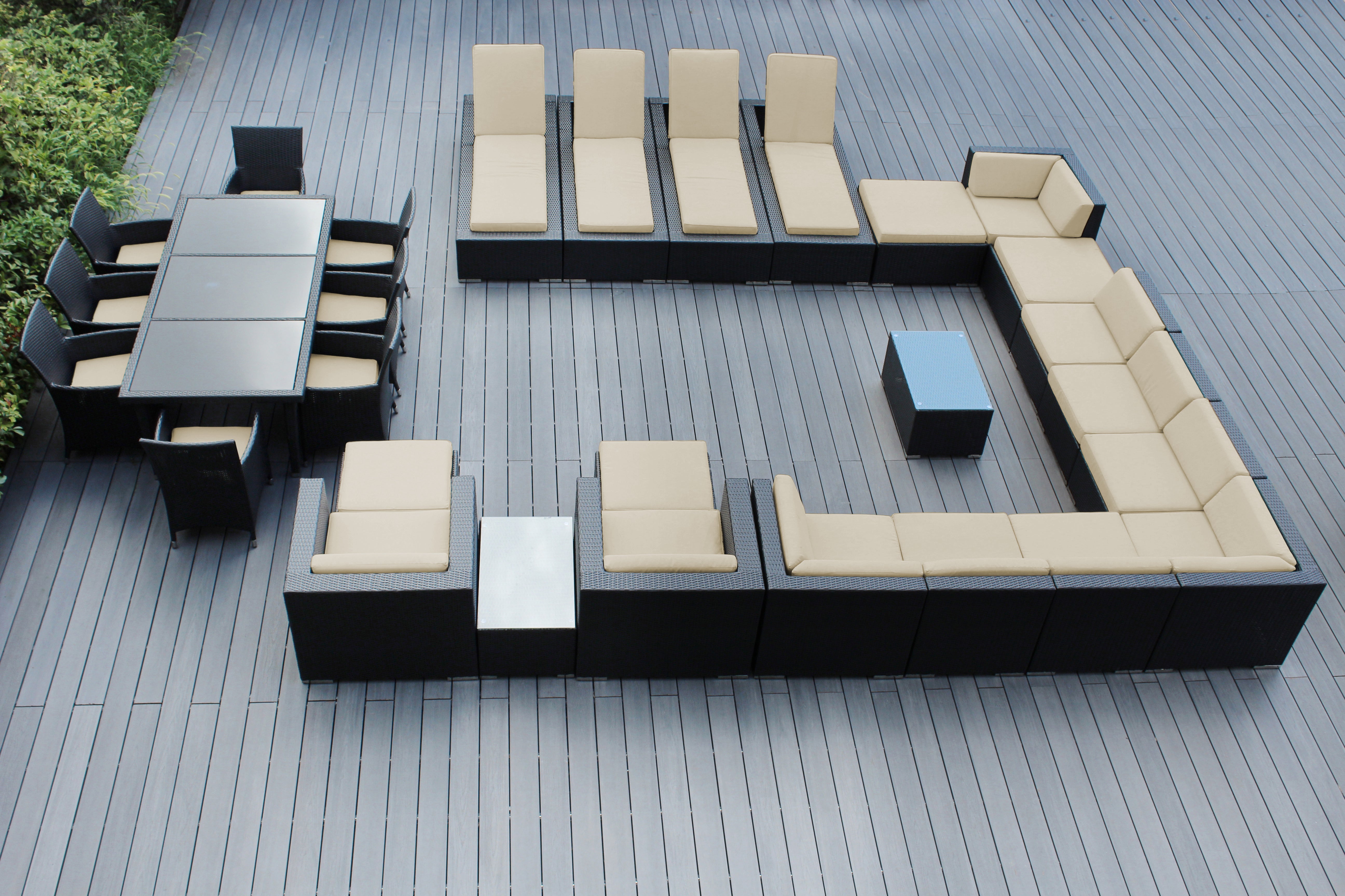 Rainshield Patio Furniture -  29 Piece Combination Set with Seating, Dining & Chaise Lounges