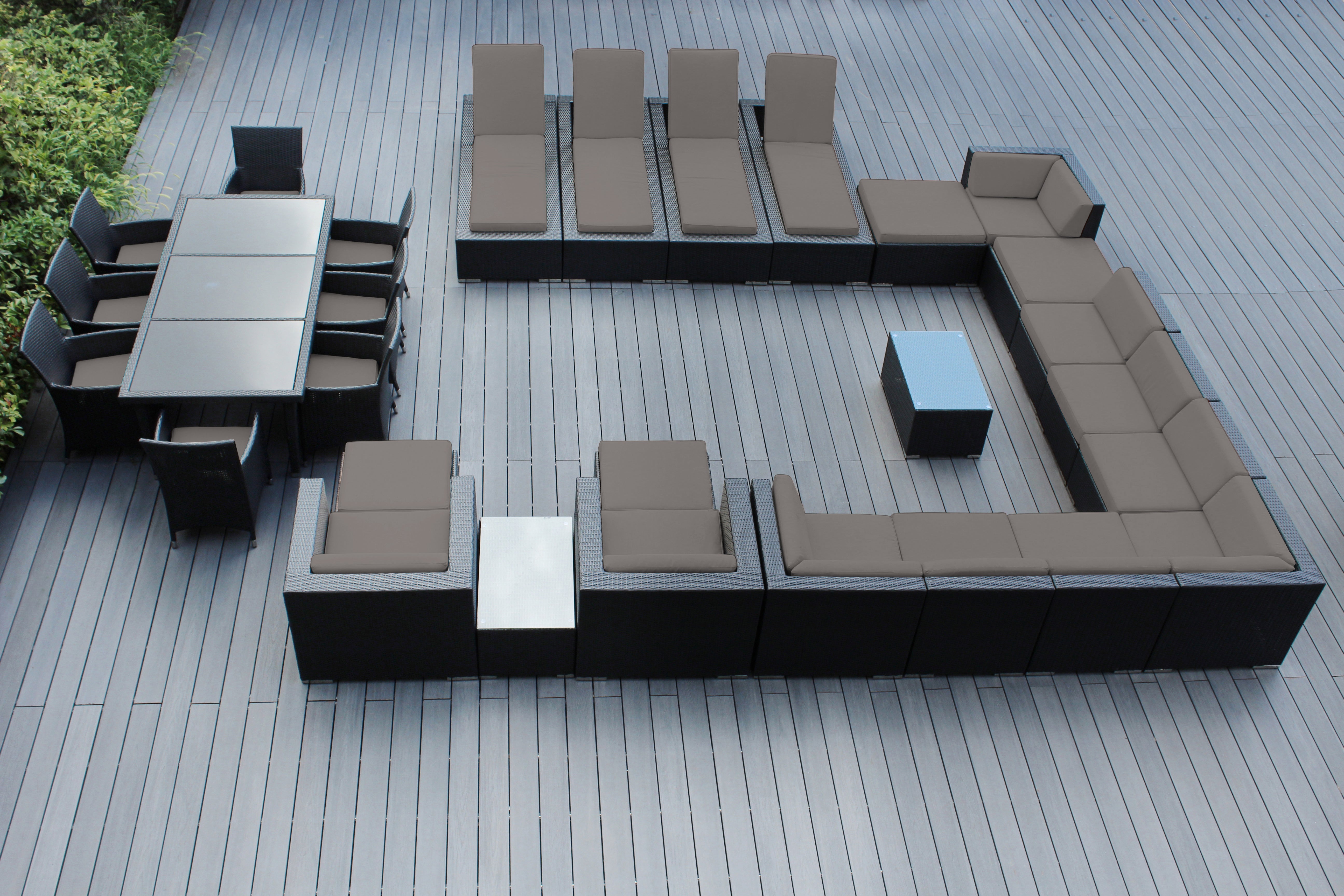 Rainshield Patio Furniture -  29 Piece Combination Set with Seating, Dining & Chaise Lounges