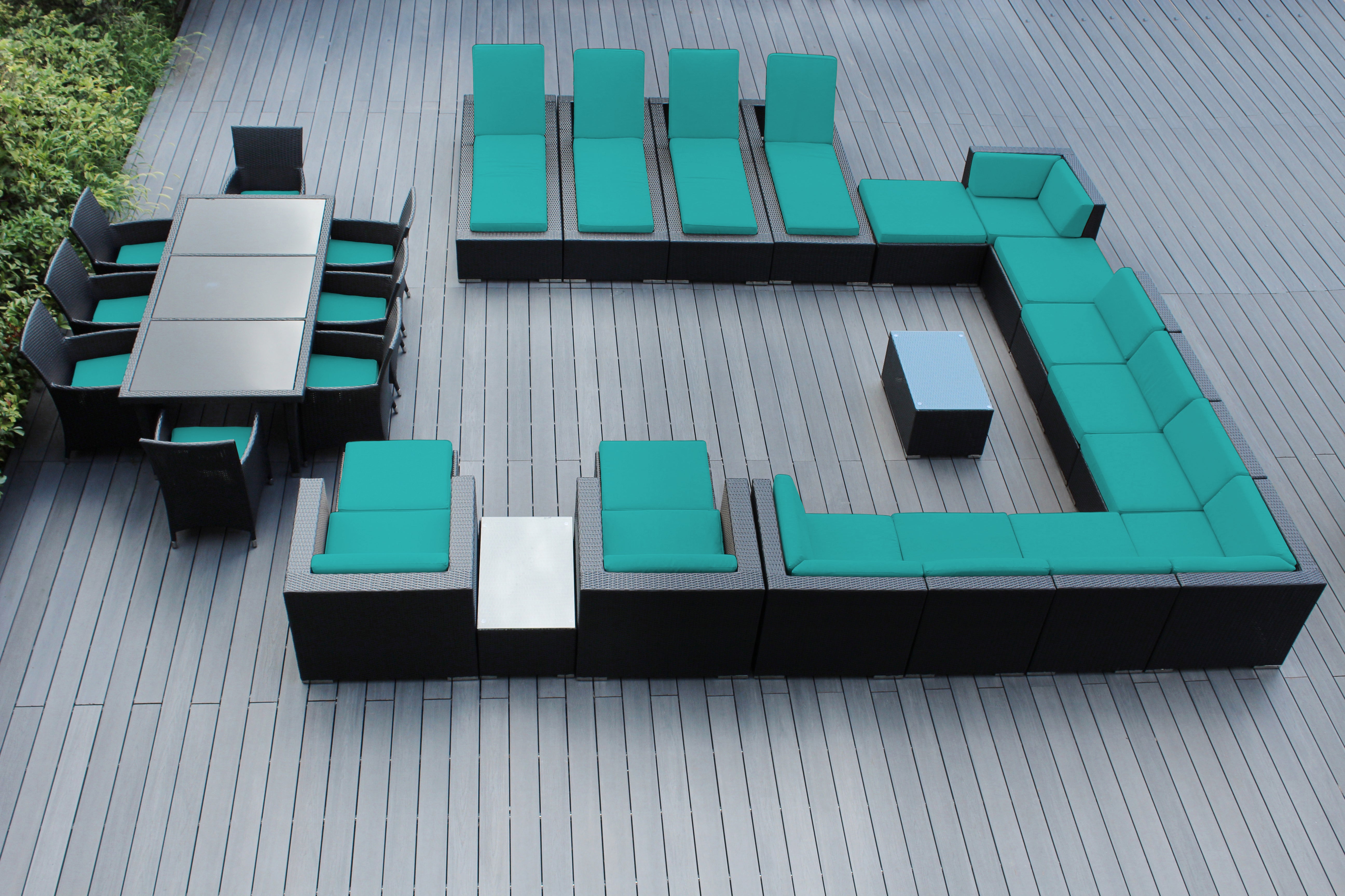 Rainshield Patio Furniture -  29 Piece Combination Set with Seating, Dining & Chaise Lounges