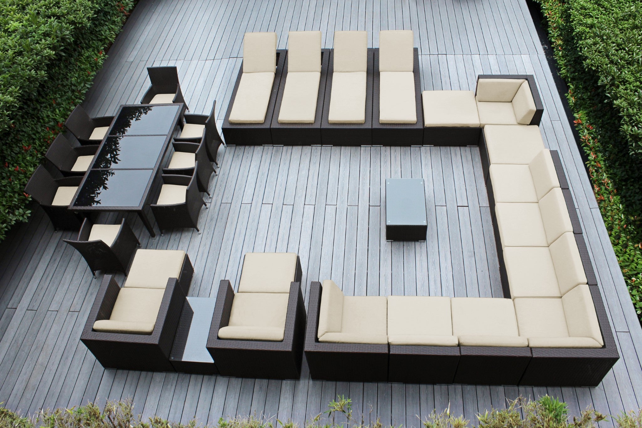 Rainshield Patio Furniture -  29 Piece Combination Set with Seating, Dining & Chaise Lounges