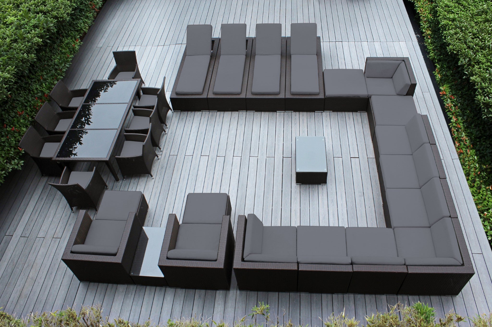 Rainshield Patio Furniture -  29 Piece Combination Set with Seating, Dining & Chaise Lounges