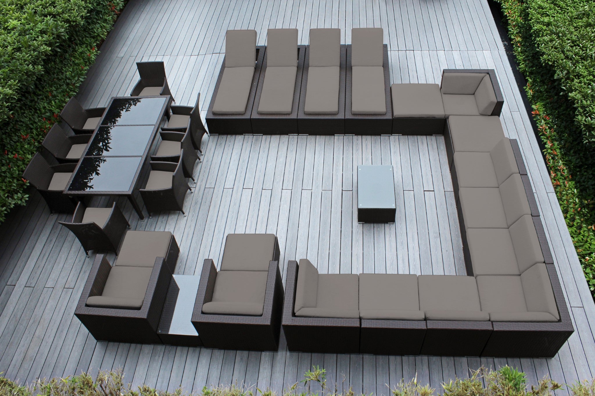 Rainshield Patio Furniture -  29 Piece Combination Set with Seating, Dining & Chaise Lounges