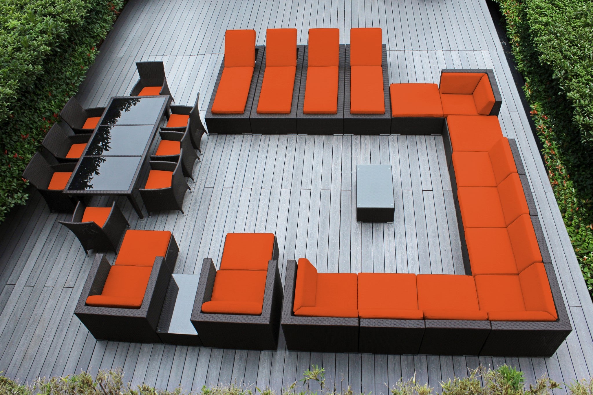 Rainshield Patio Furniture -  29 Piece Combination Set with Seating, Dining & Chaise Lounges