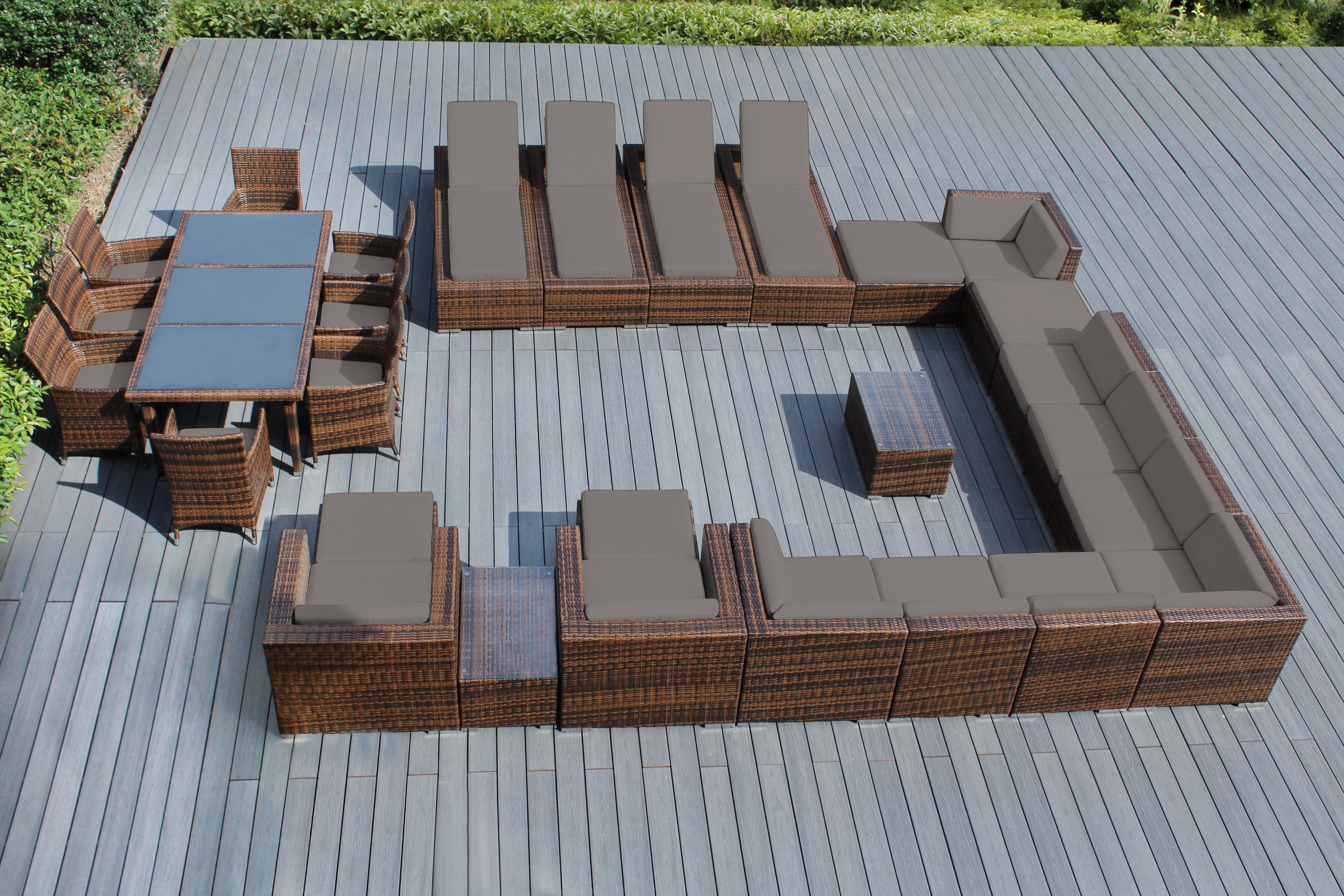 Rainshield Patio Furniture -  29 Piece Combination Set with Seating, Dining & Chaise Lounges