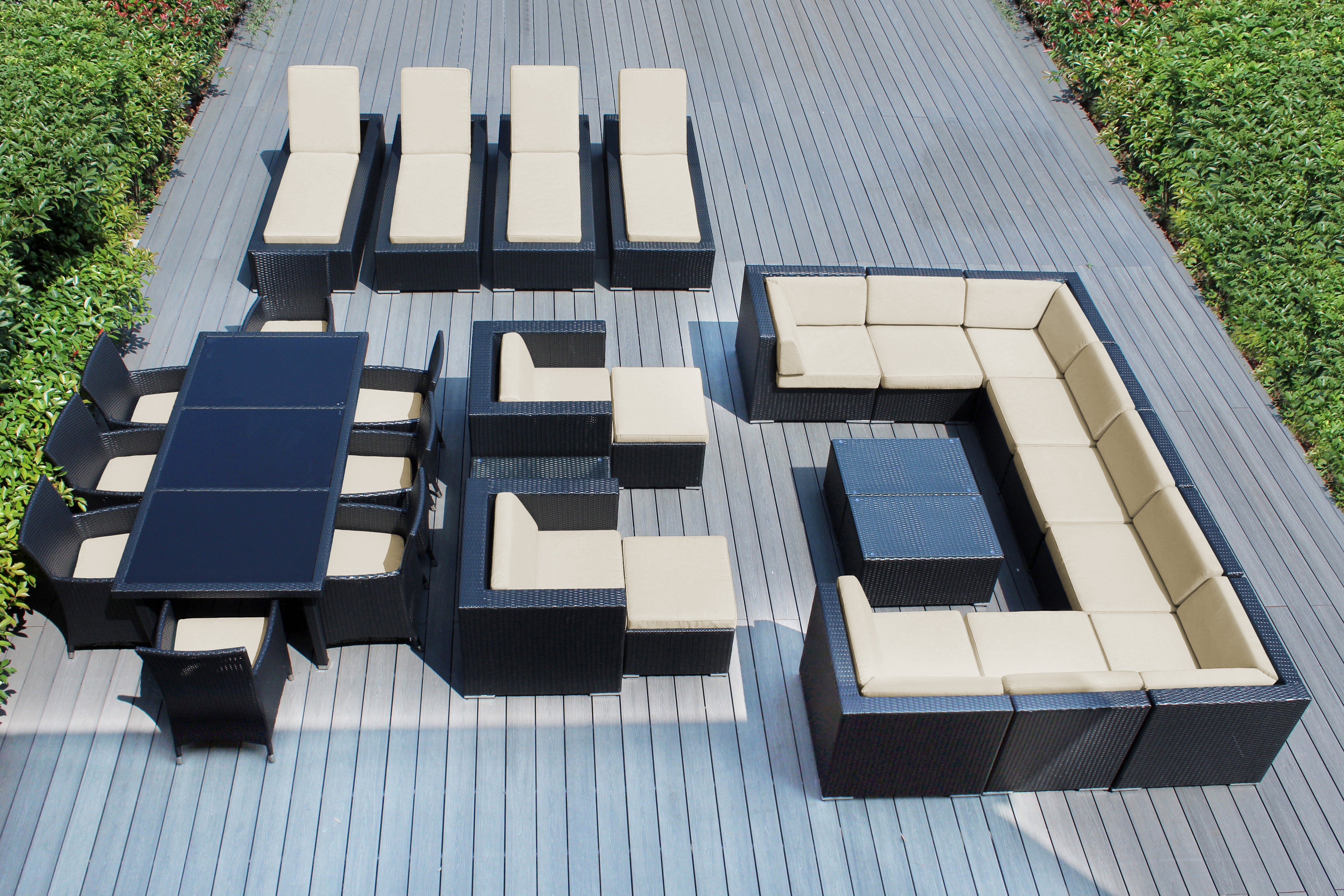 Rainshield Patio Furniture -  29 Piece Combination Set with Seating, Dining & Chaise Lounges