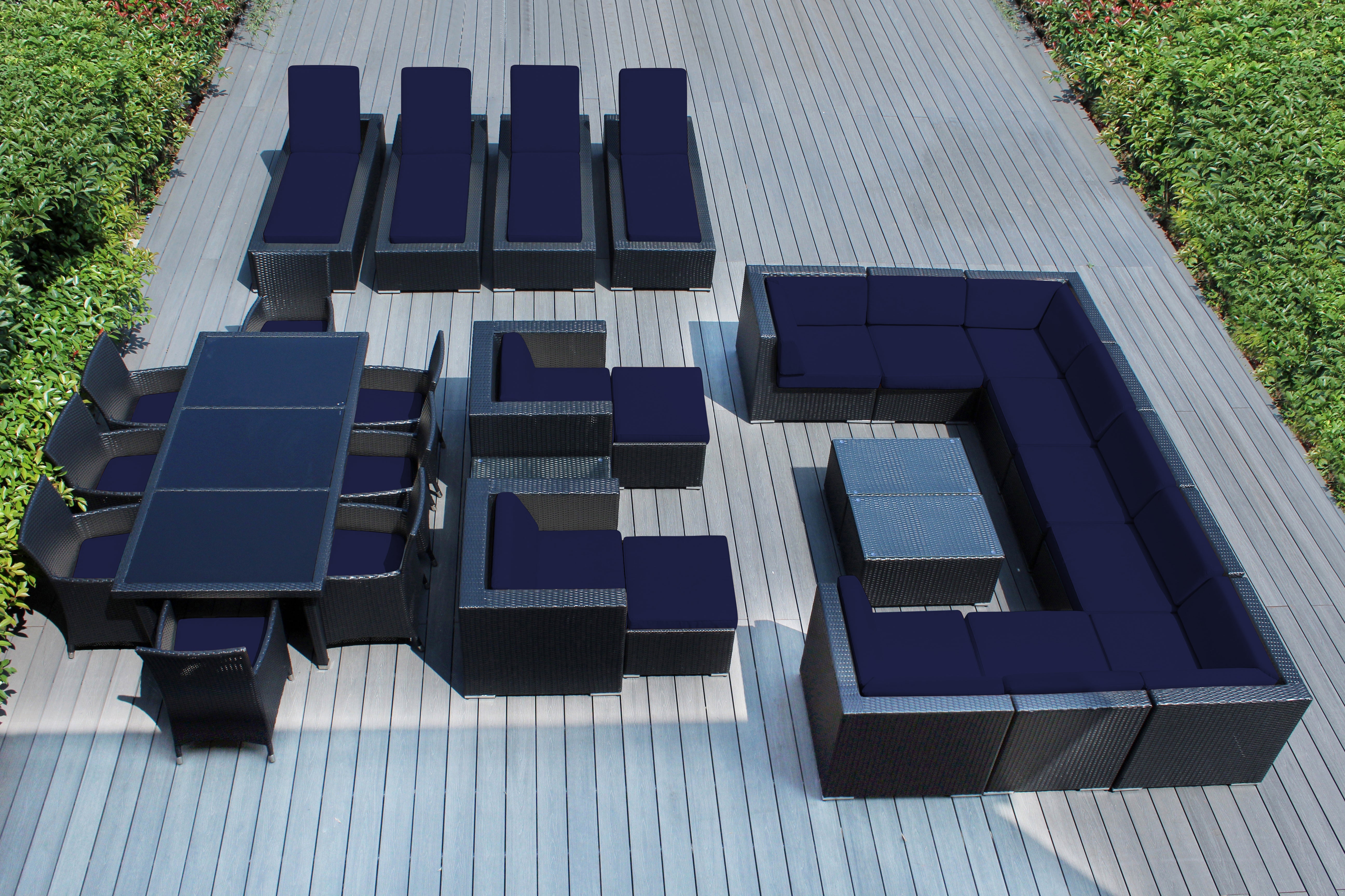 Rainshield Patio Furniture -  29 Piece Combination Set with Seating, Dining & Chaise Lounges