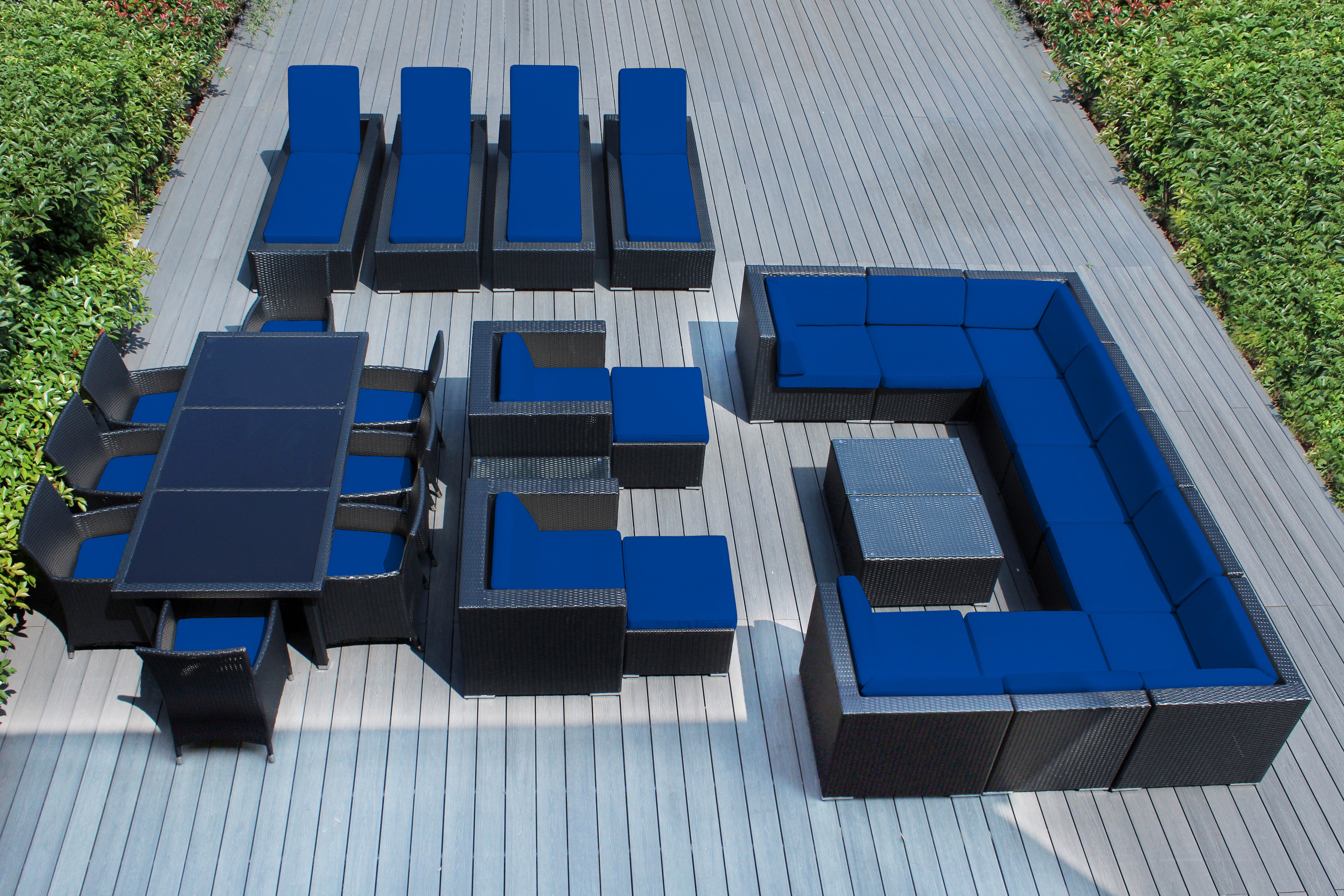 Rainshield Patio Furniture -  29 Piece Combination Set with Seating, Dining & Chaise Lounges