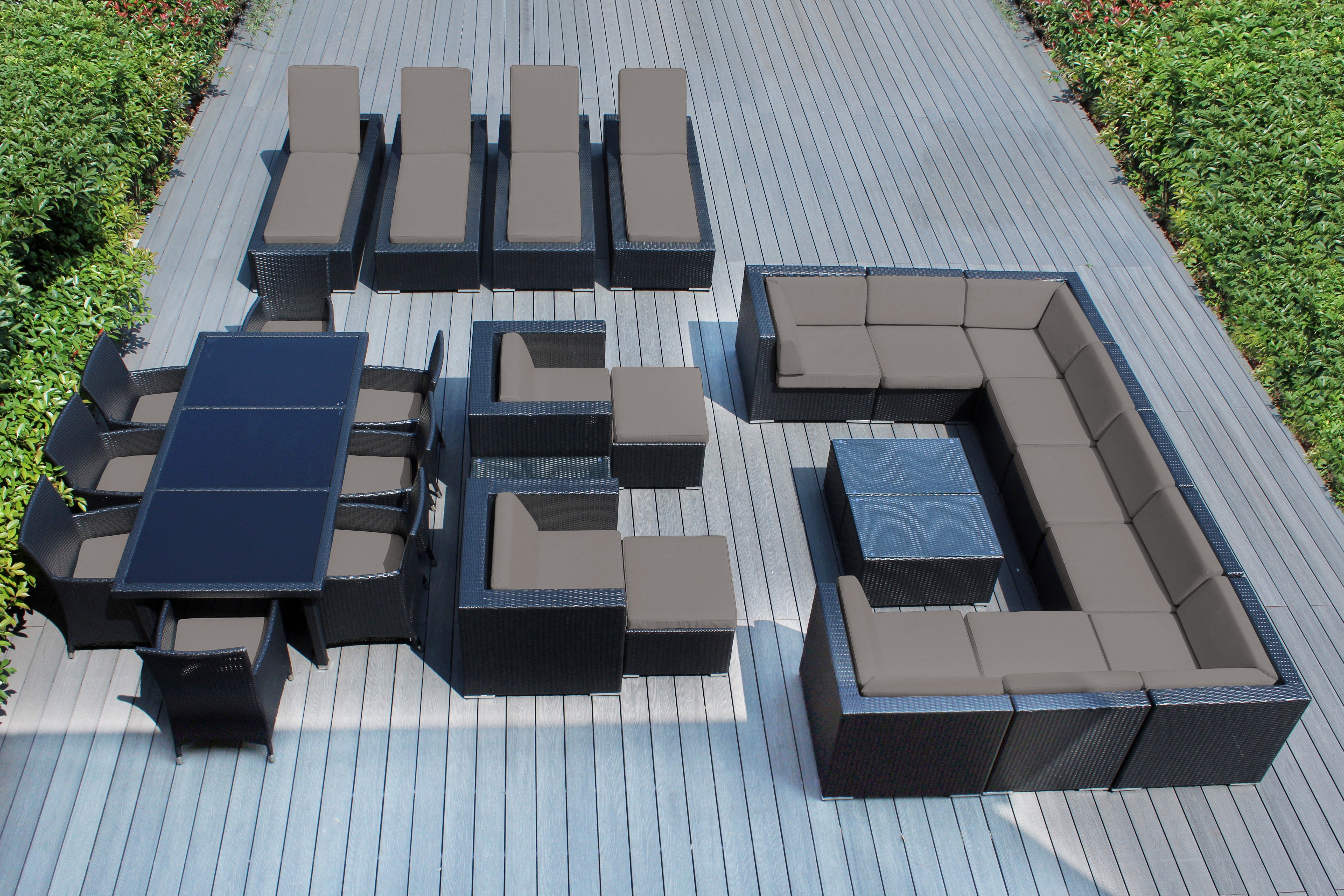 Rainshield Patio Furniture -  29 Piece Combination Set with Seating, Dining & Chaise Lounges