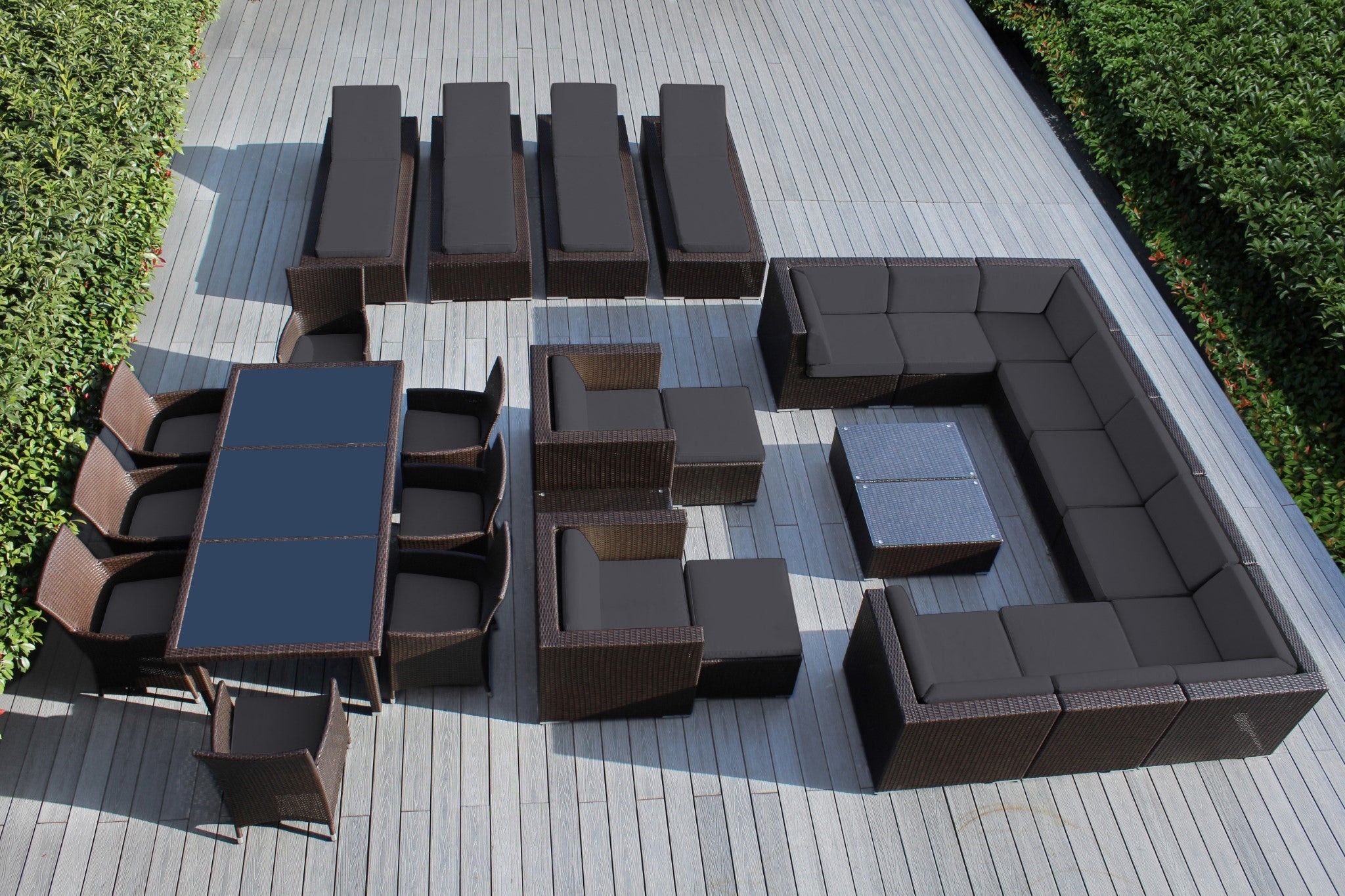 Rainshield Patio Furniture -  29 Piece Combination Set with Seating, Dining & Chaise Lounges