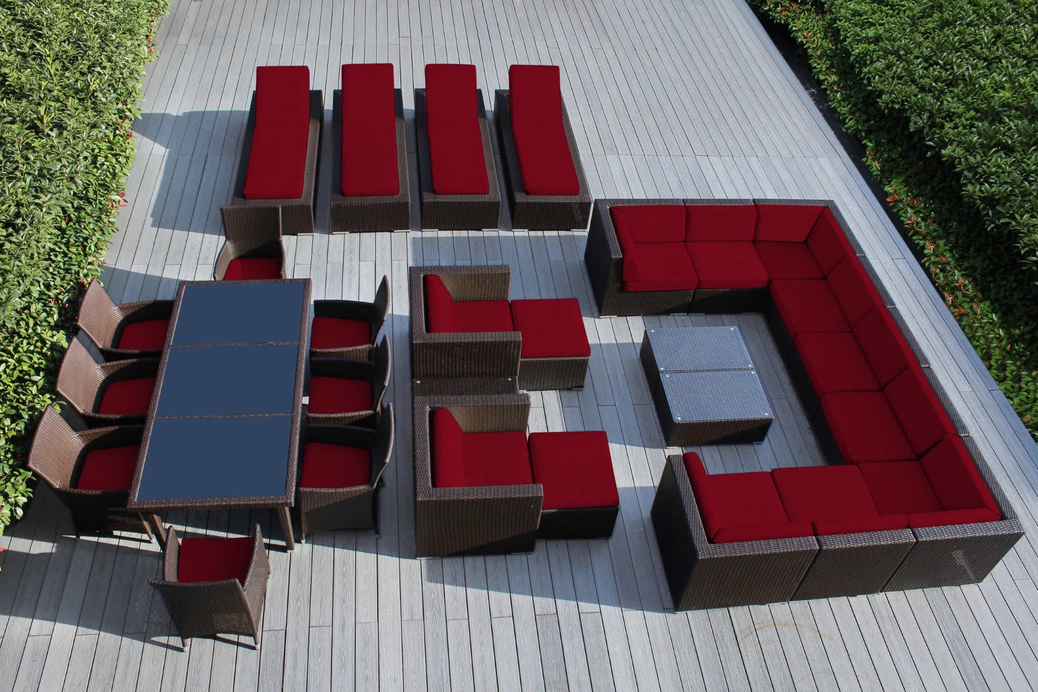 Rainshield Patio Furniture -  29 Piece Combination Set with Seating, Dining & Chaise Lounges