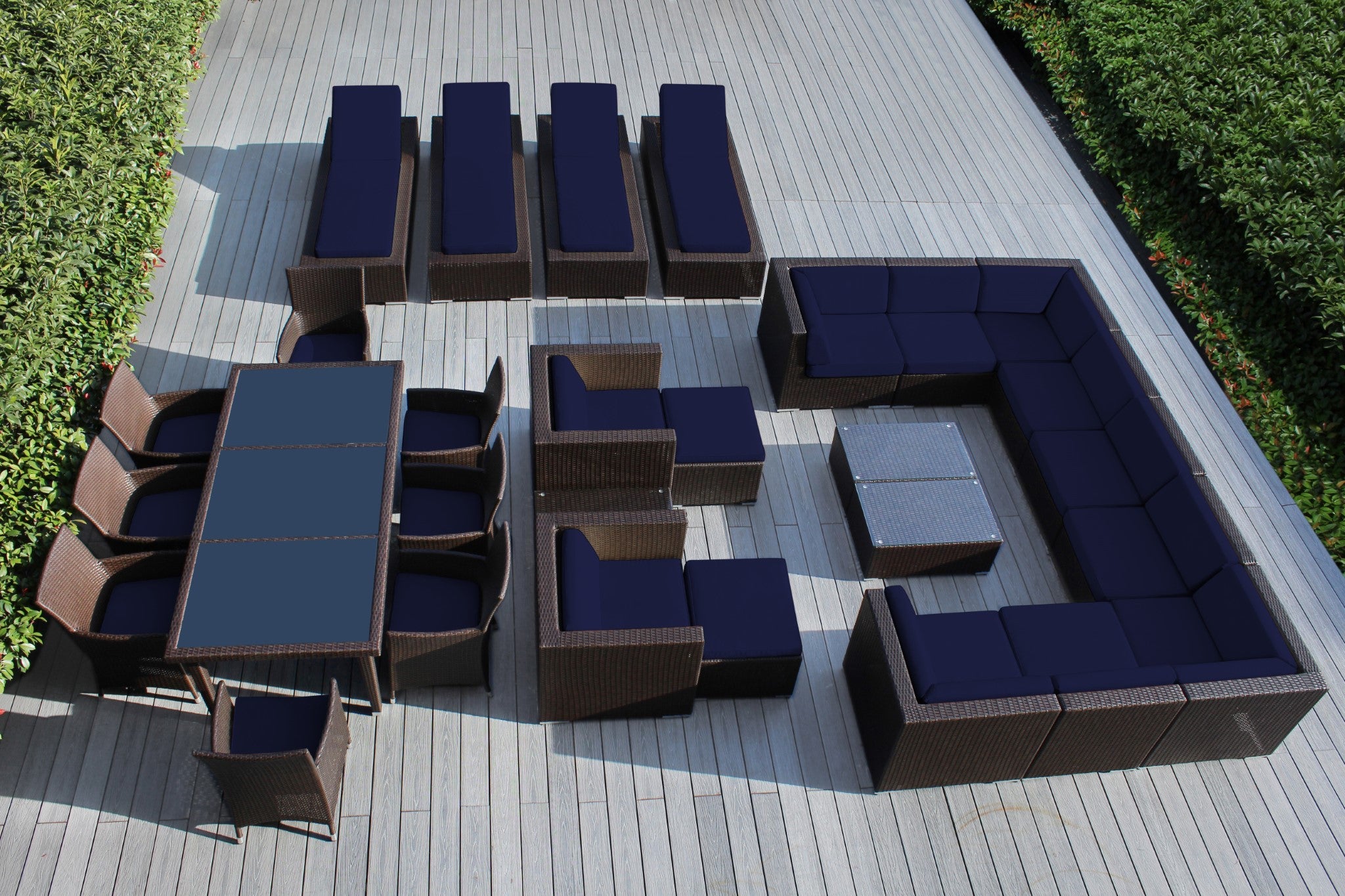 Rainshield Patio Furniture -  29 Piece Combination Set with Seating, Dining & Chaise Lounges