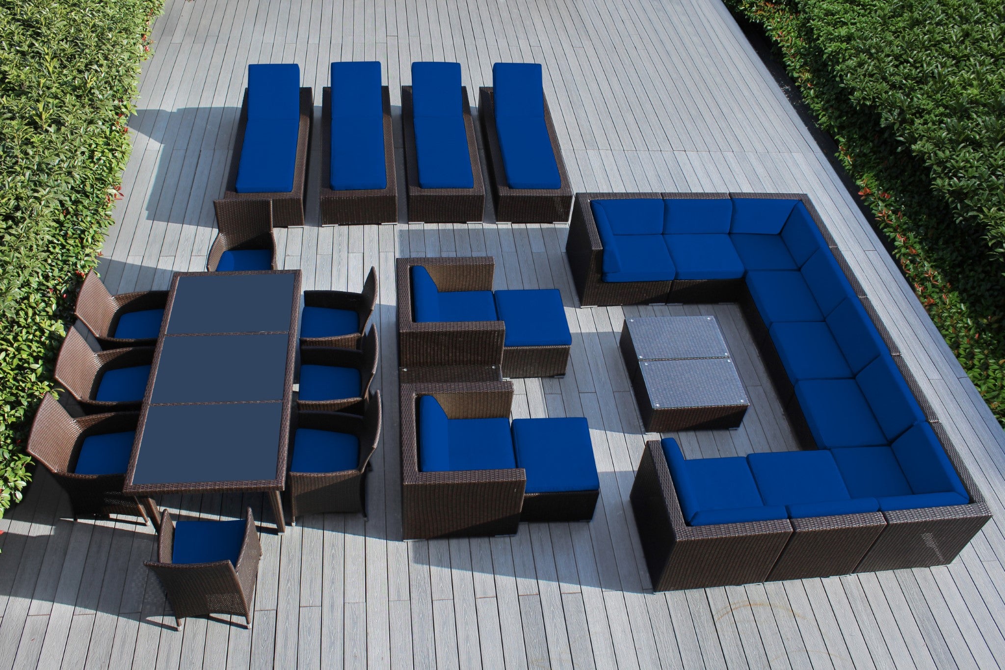 Rainshield Patio Furniture -  29 Piece Combination Set with Seating, Dining & Chaise Lounges