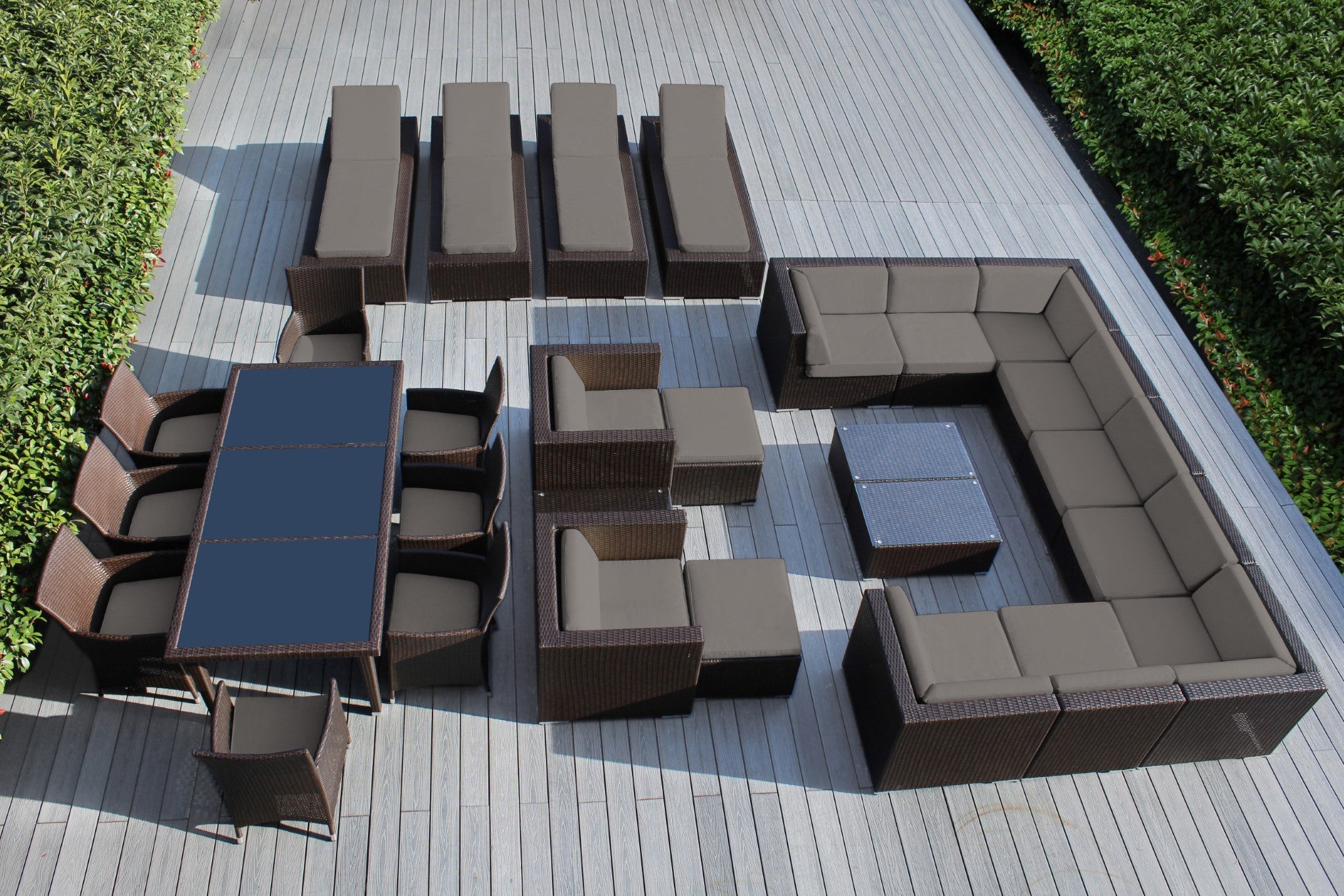 Rainshield Patio Furniture -  29 Piece Combination Set with Seating, Dining & Chaise Lounges