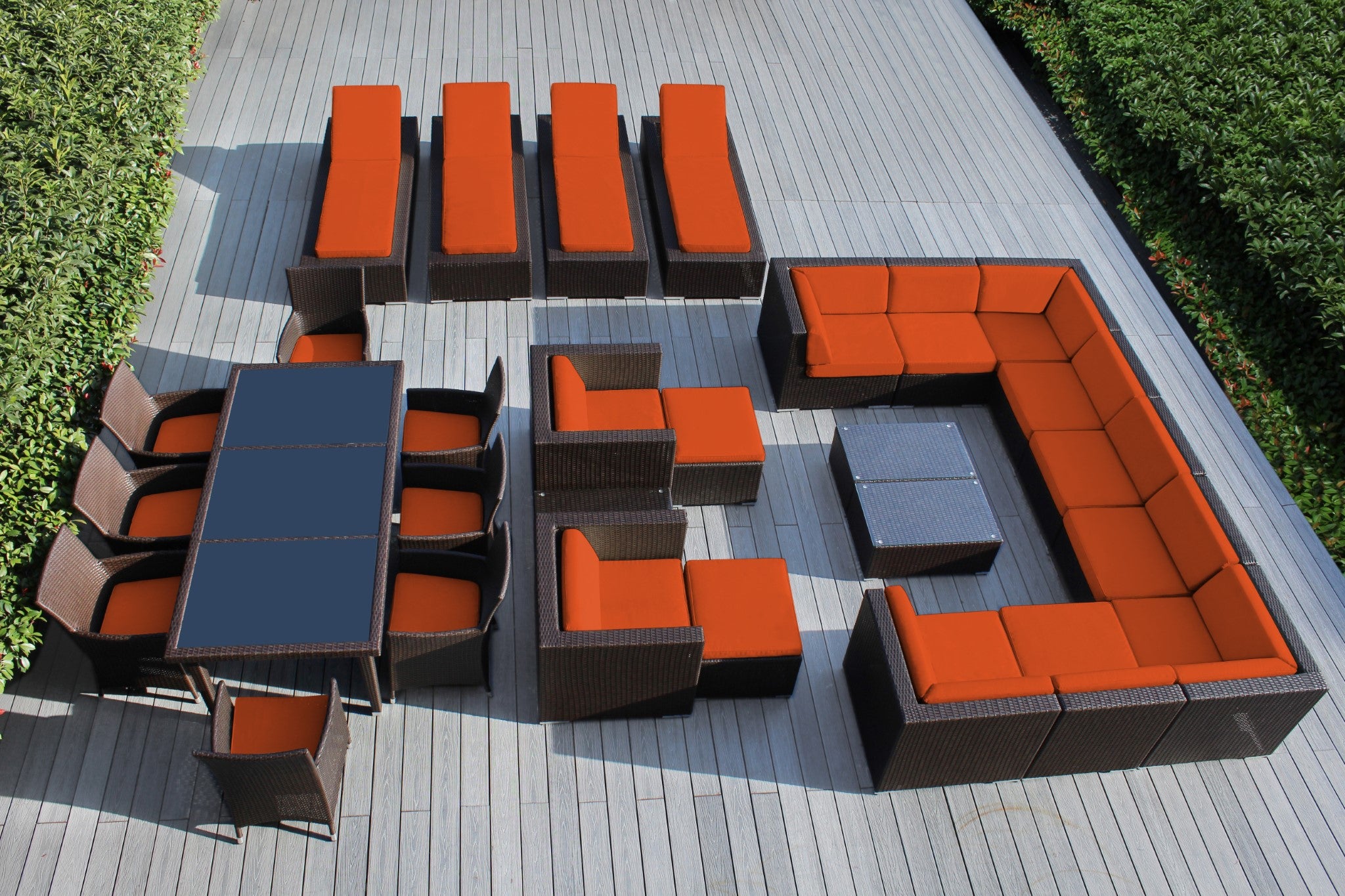 Rainshield Patio Furniture -  29 Piece Combination Set with Seating, Dining & Chaise Lounges