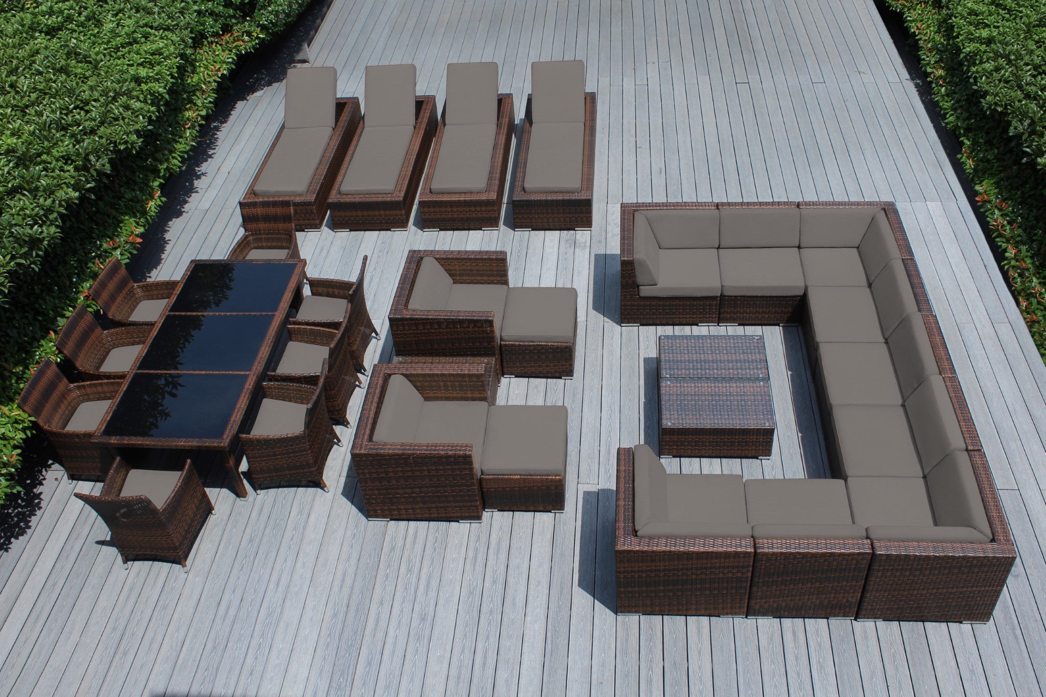Rainshield Patio Furniture -  29 Piece Combination Set with Seating, Dining & Chaise Lounges
