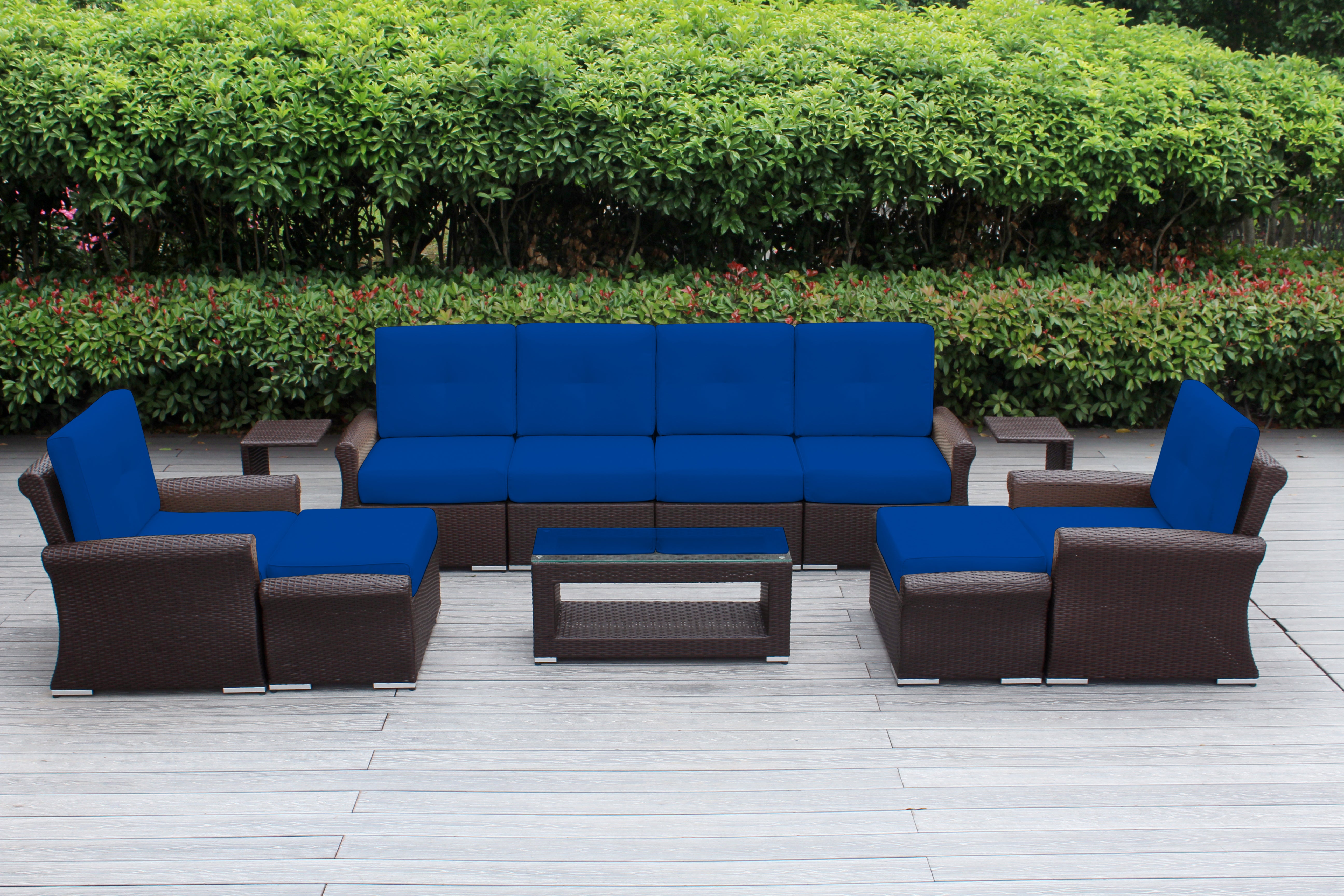 Fully Assembled Rainshield Patio Furniture Luxury 11 Piece Oversized Sectional with 6-inch Water Protected Cushions