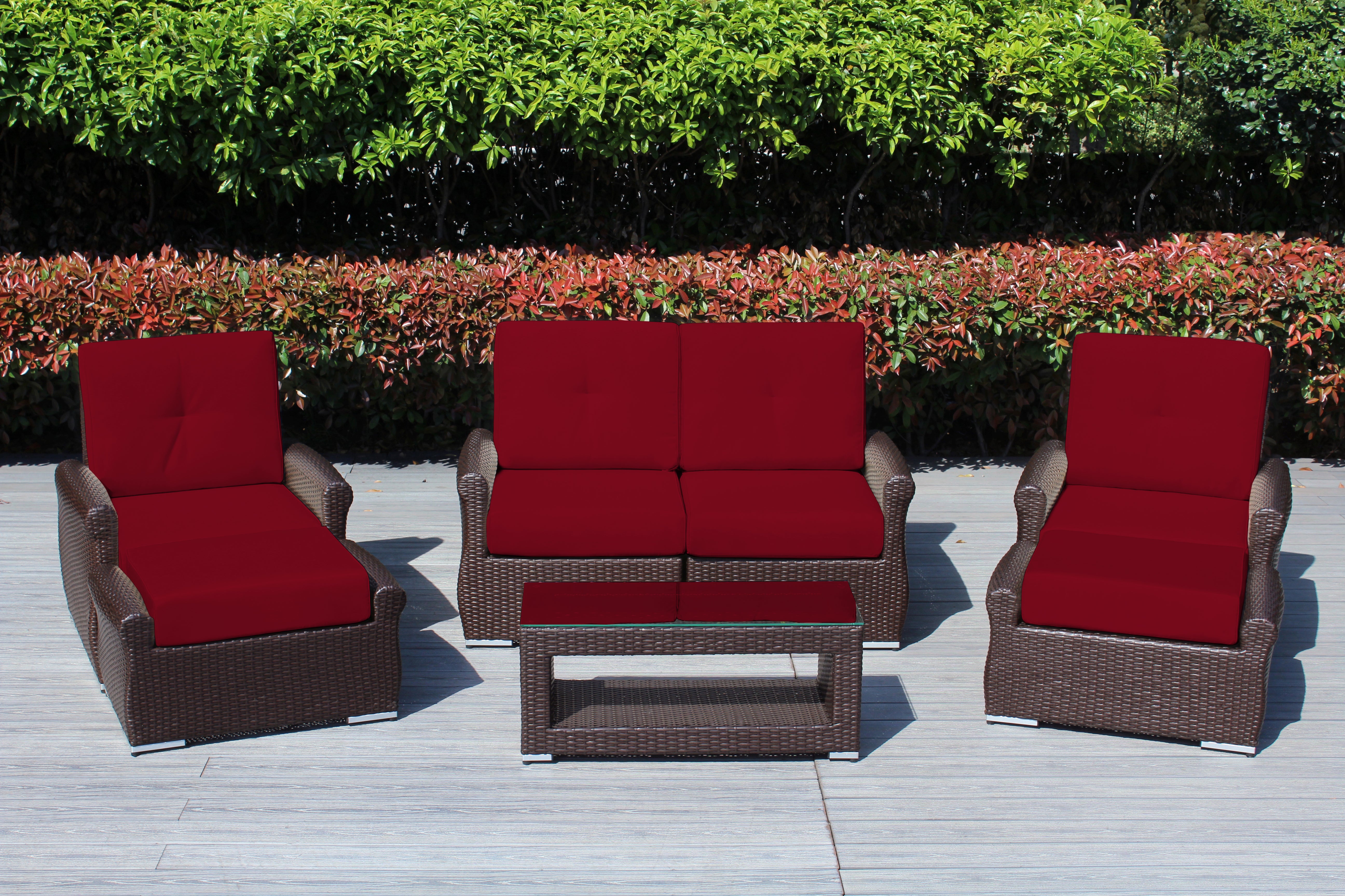 Fully Assembled RainShield Patio Furniture - Luxury 7 Piece Oversized Sectional with 6-inch Water Protected Cushions