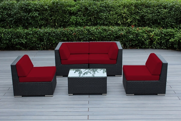 Fully Assembled Rainshield Patio Furniture - Ohana 5 Piece Sectional with 6-inch Water Protected Cushions