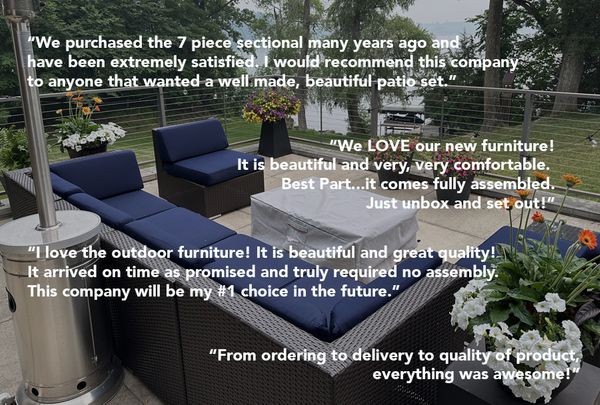 Fully Assembled Rainshield Patio Furniture - Ohana 7 Piece Sectional with 6-inch Water Protected Cushions